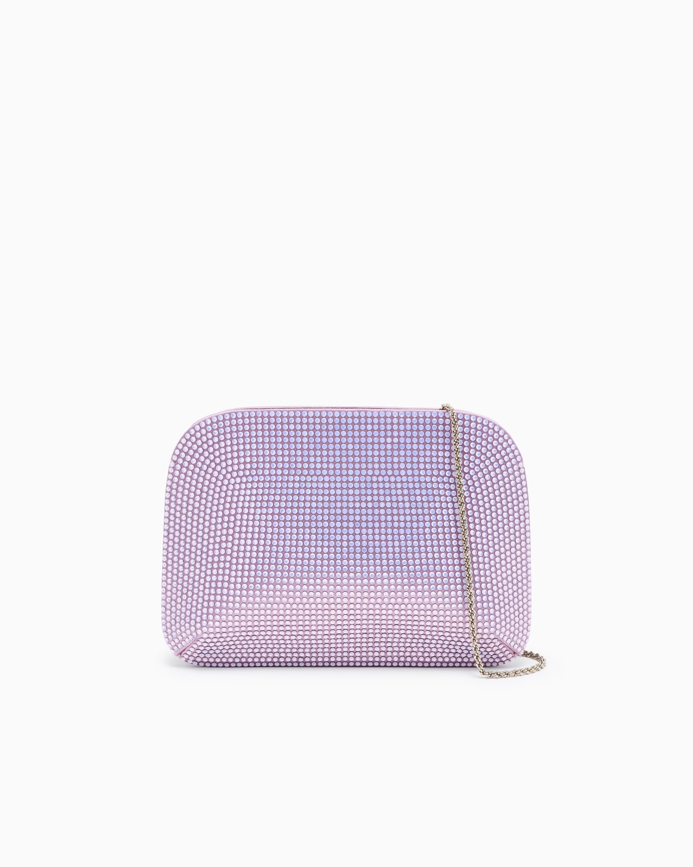 Pochette la Prima en satin et strass opalescents Diapositive 0