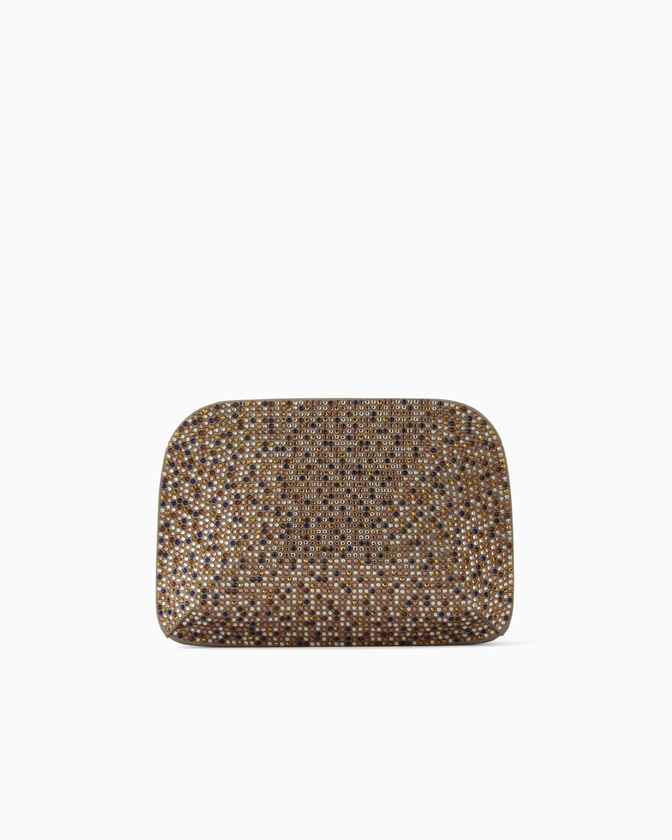 La Prima satin and multicoloured rhinestone clutch bag Slide 2