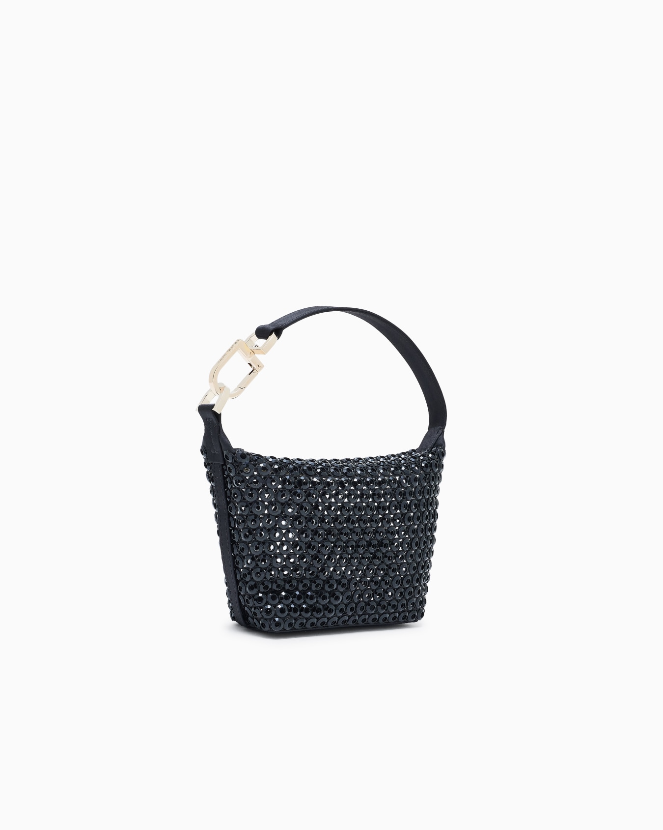 Laser-cut satin and rhinestone la Prima Soft mini handbag Slide 1