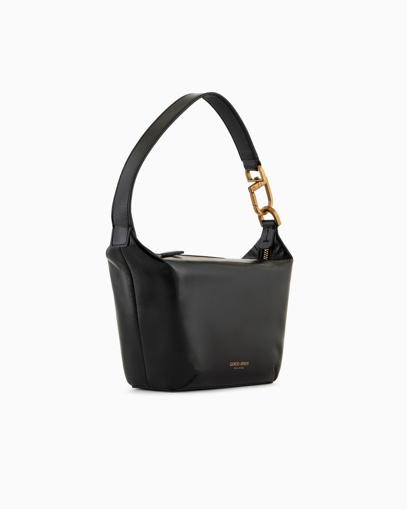 La Prima Soft small hobo bag in patent nappa leather Slide 1