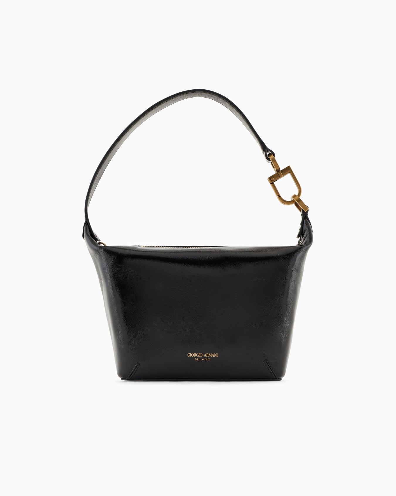 La Prima Soft small hobo bag in patent nappa leather Slide 0
