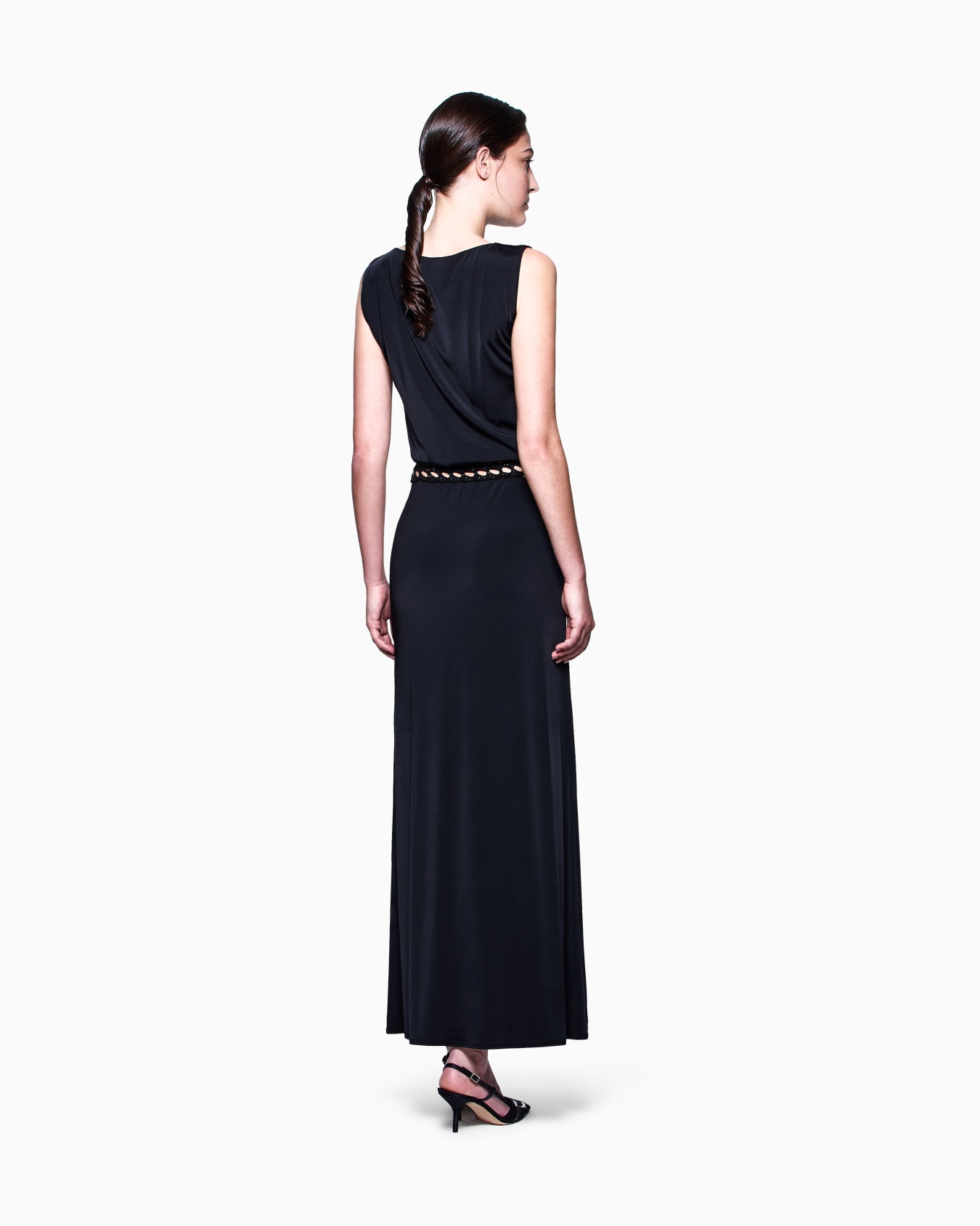 Shiny long viscose jersey long dress Slide 2