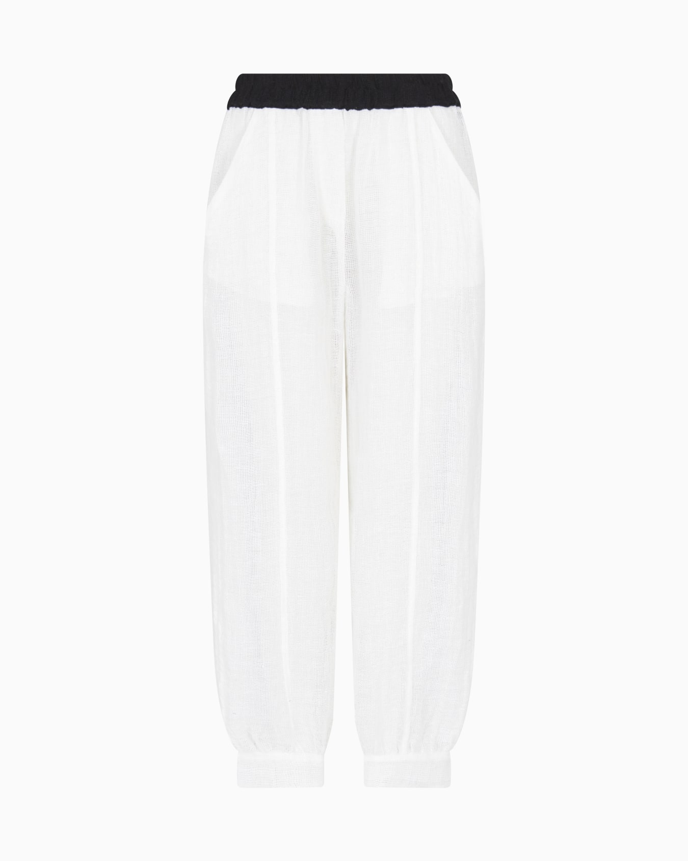 Linen blend mesh trousers Slide 0