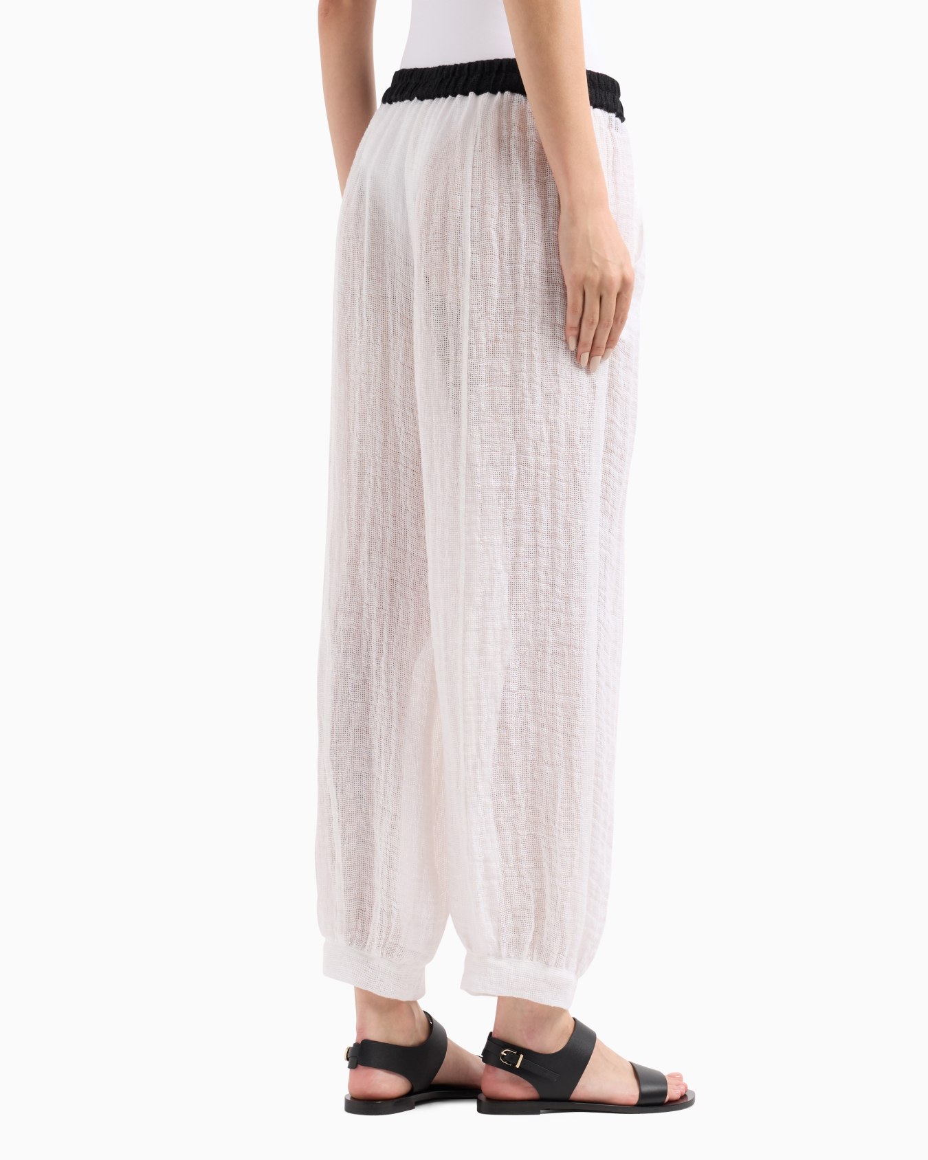 Linen blend mesh trousers Slide 2