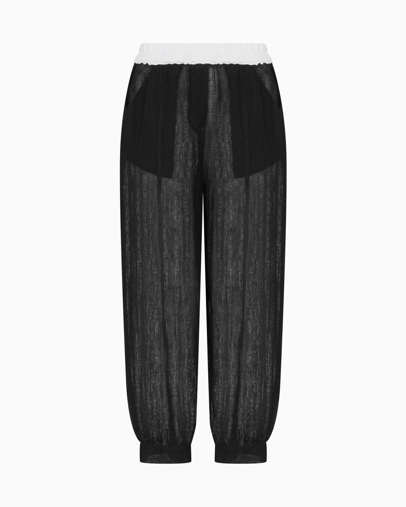 Linen blend mesh trousers Slide 0