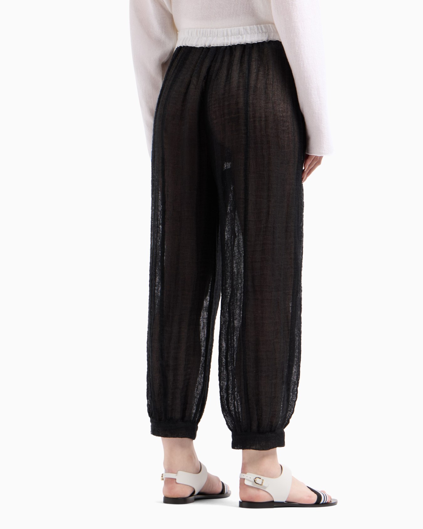 Linen blend mesh trousers Slide 2
