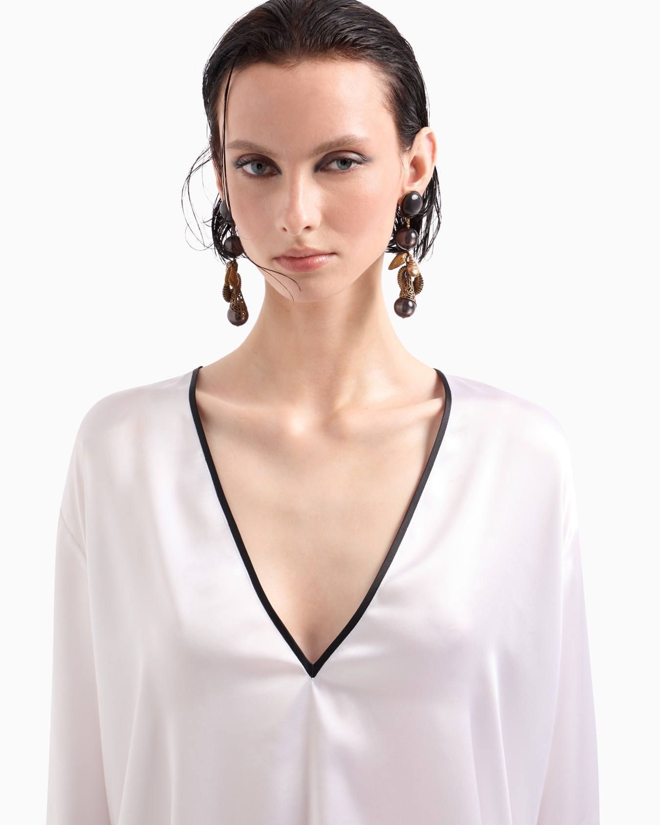 Chemise longue en satin de soie Diapositive 4