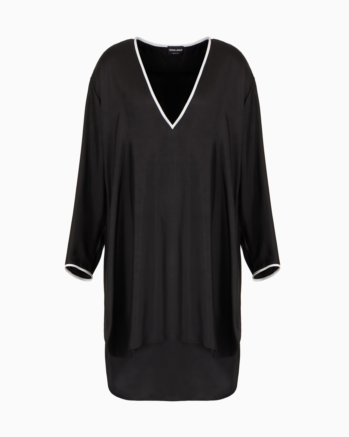 Camicia lunga in satin di seta Slide 0