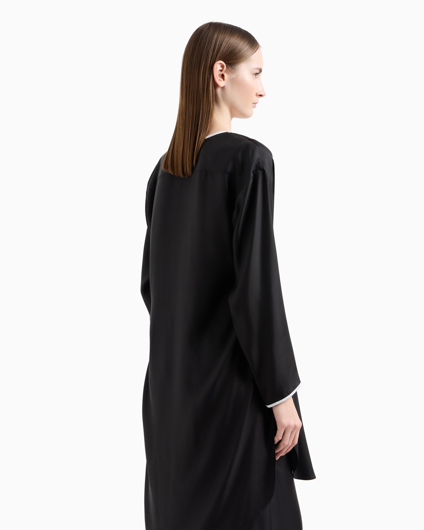 Camicia lunga in satin di seta Slide 2