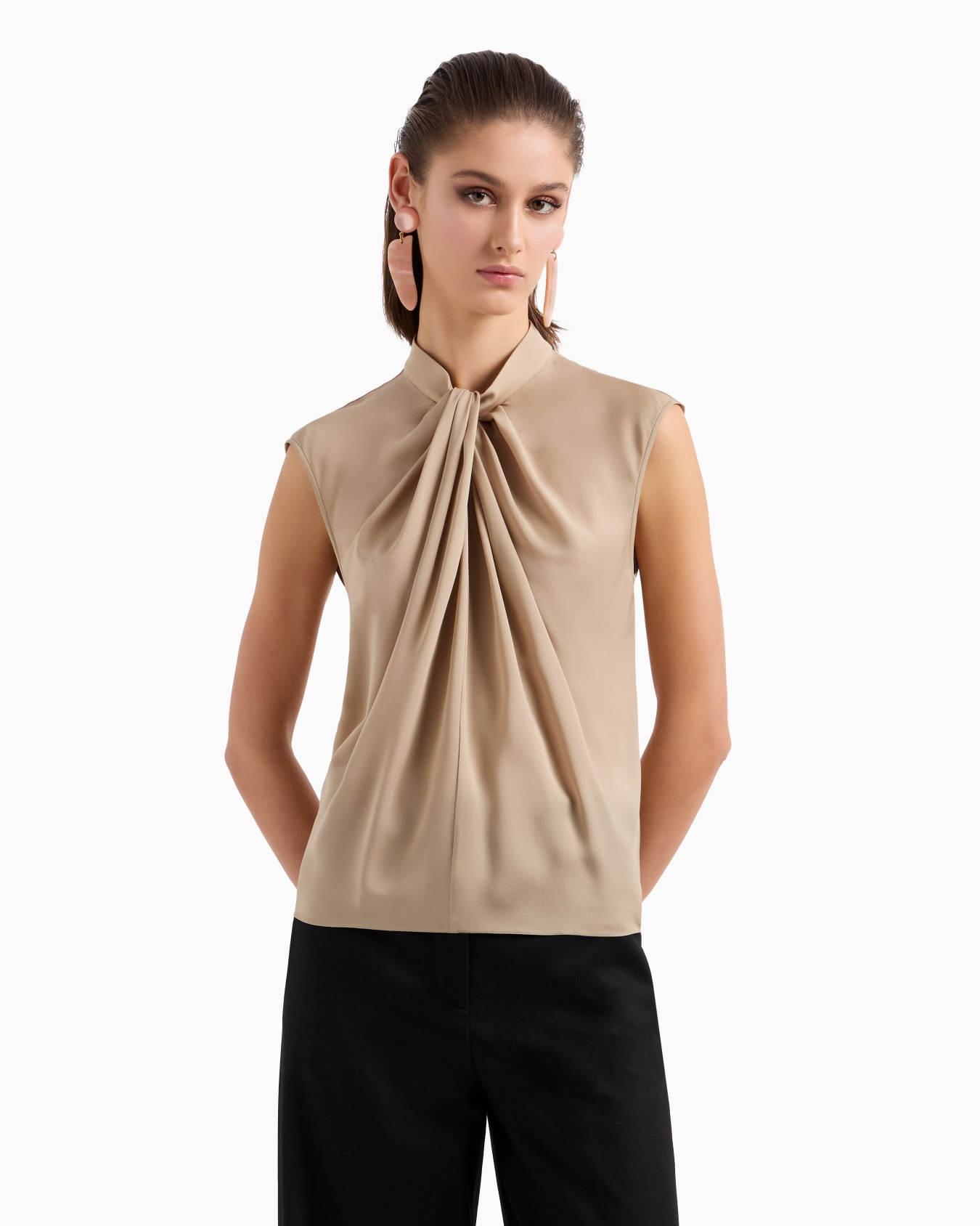 Blusa in doppia georgette di seta lavata Slide 3