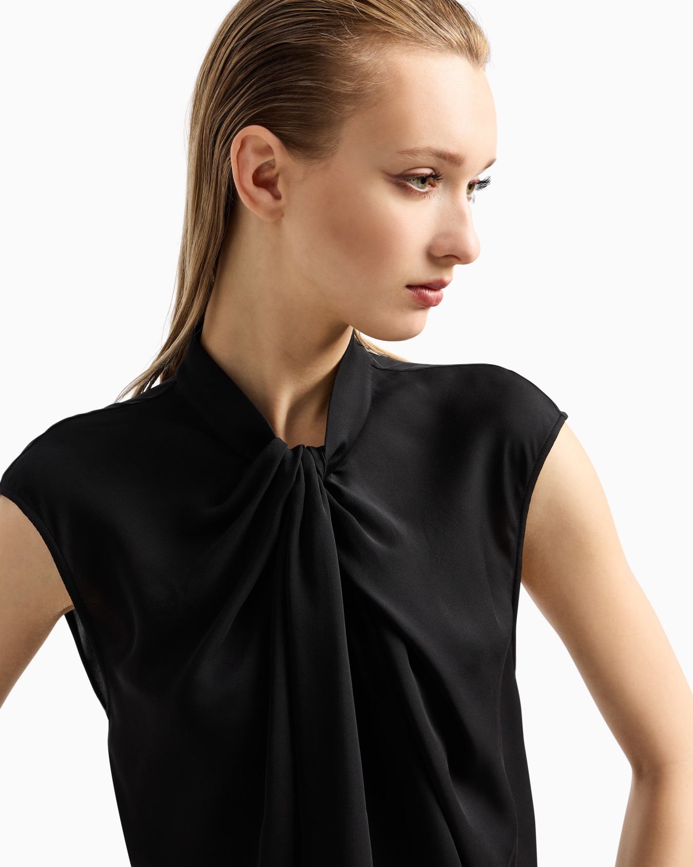 Blouse in washed silk double georgette Slide 4