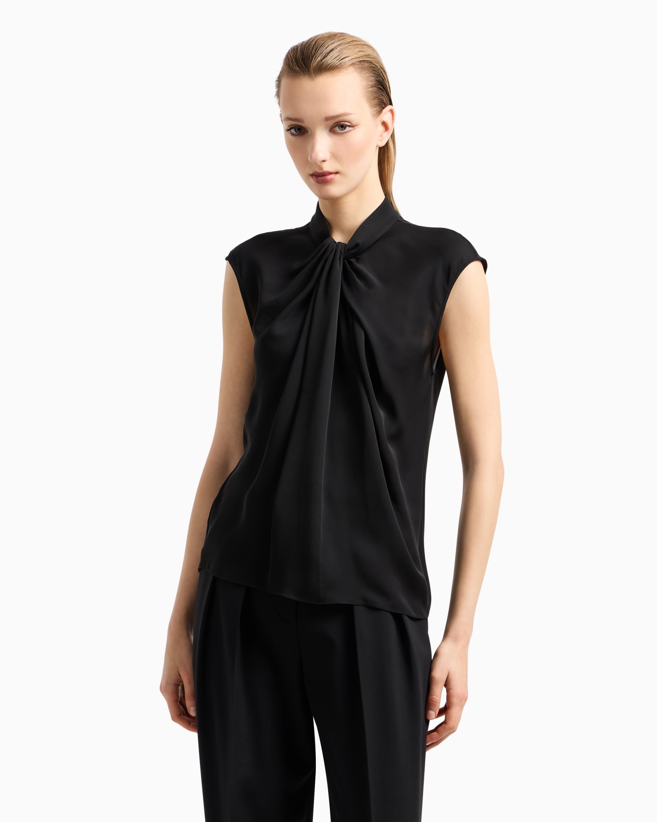 Blouse in washed silk double georgette Slide 3