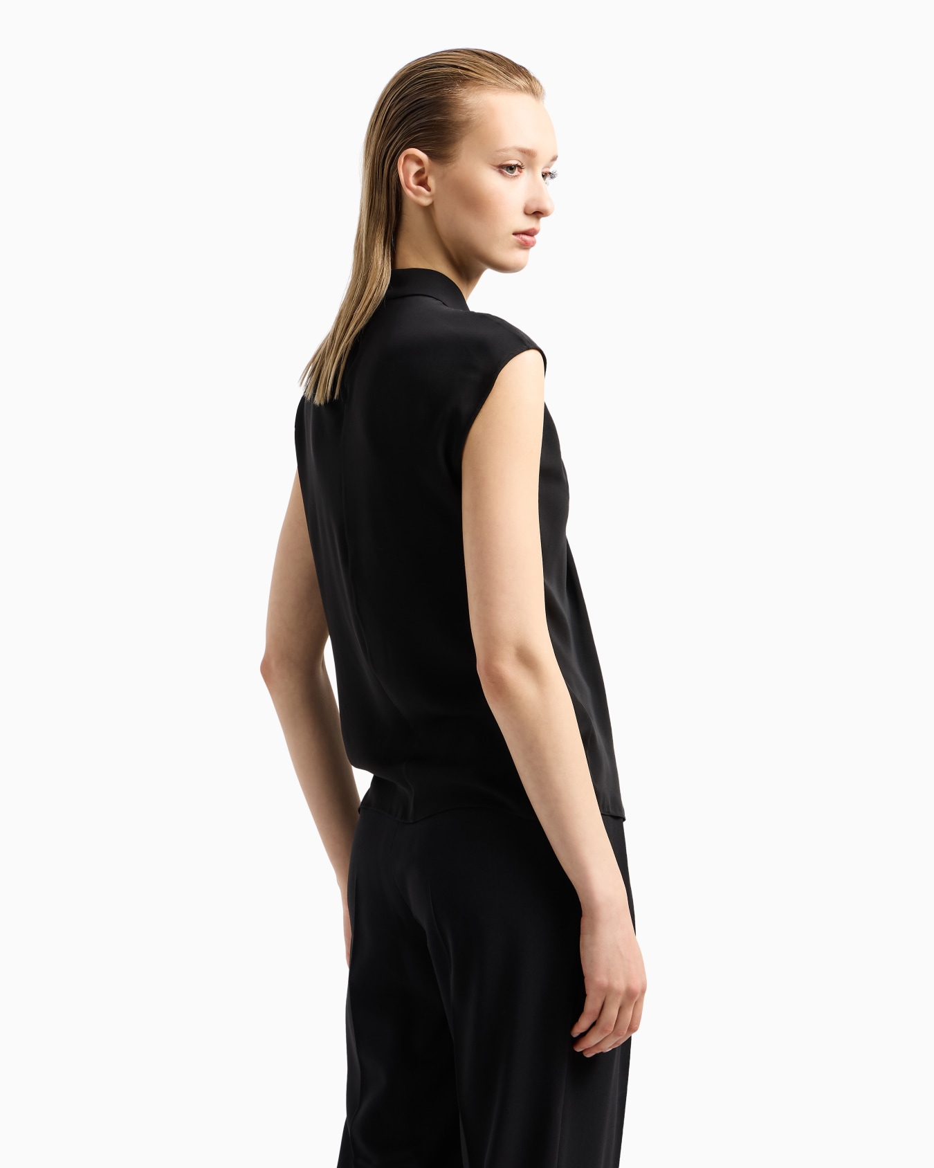 Blouse in washed silk double georgette Slide 2