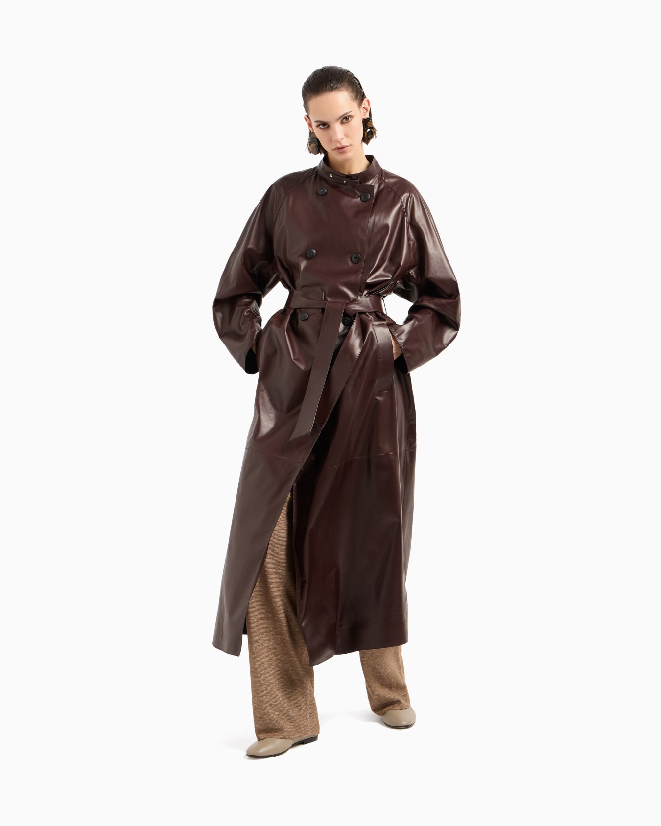 Nappa leather trench coat Slide 1