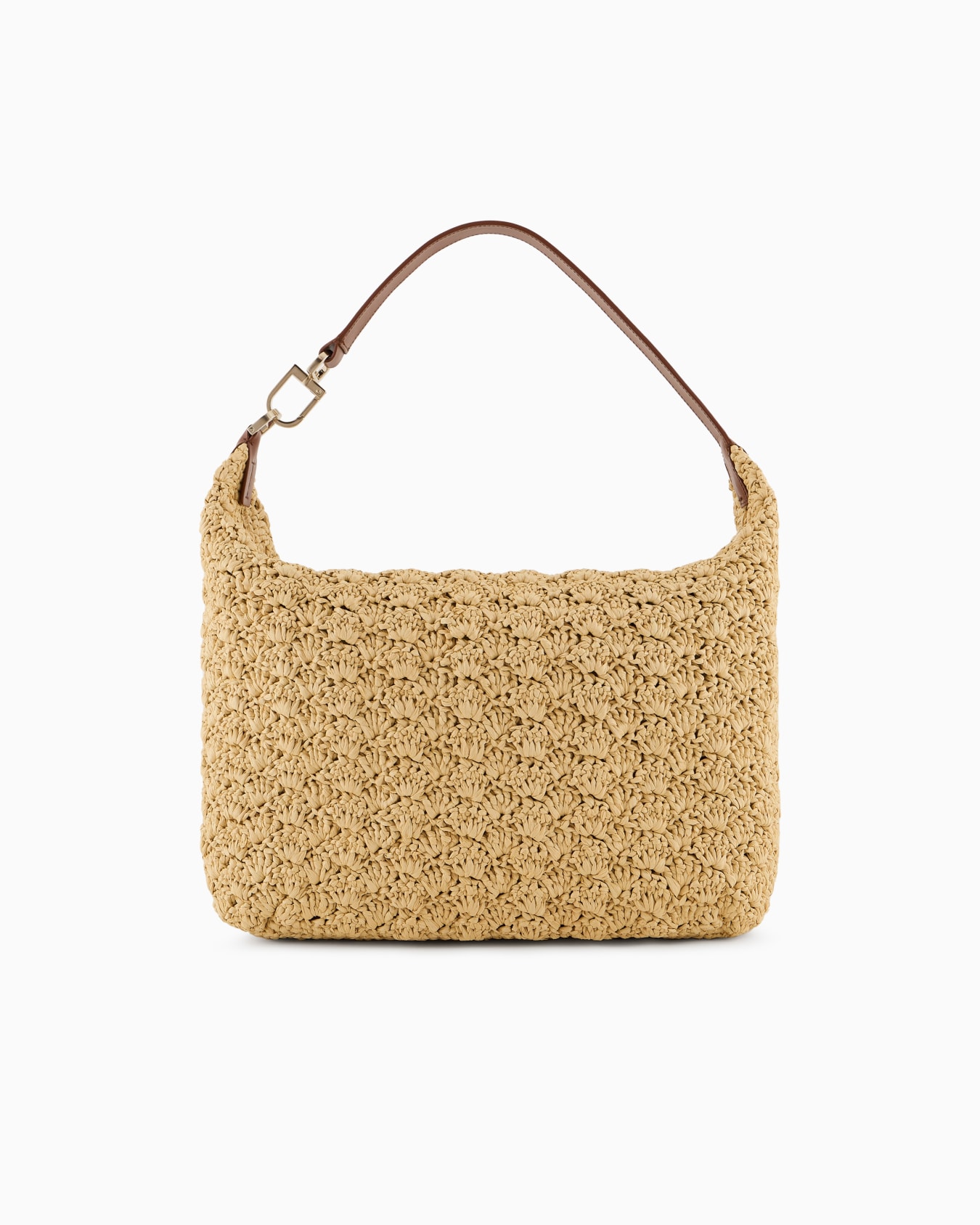 La Prima Soft large hobo bag in raffia and leather Slide 2
