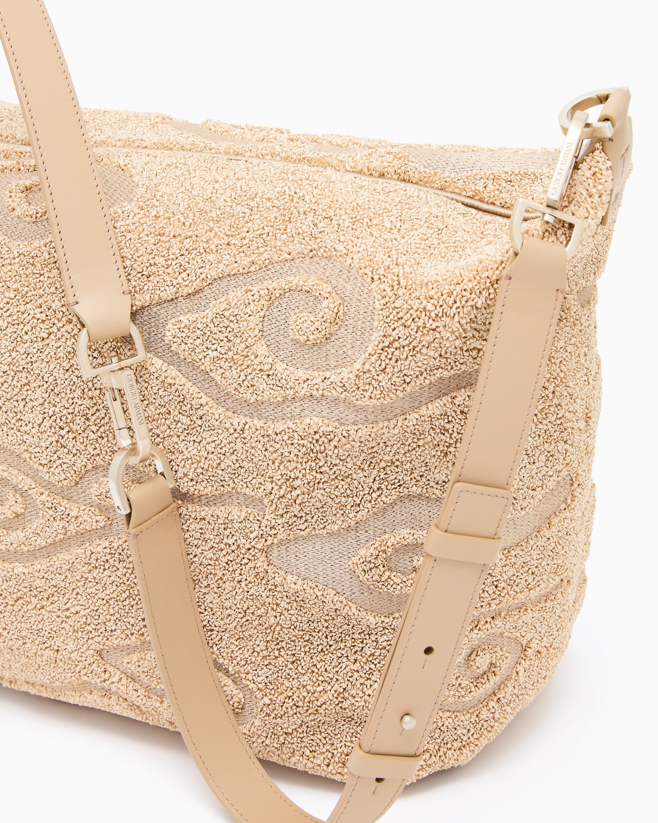 Grand sac hobo la Prima Soft en raphia et cuir Diapositive 4