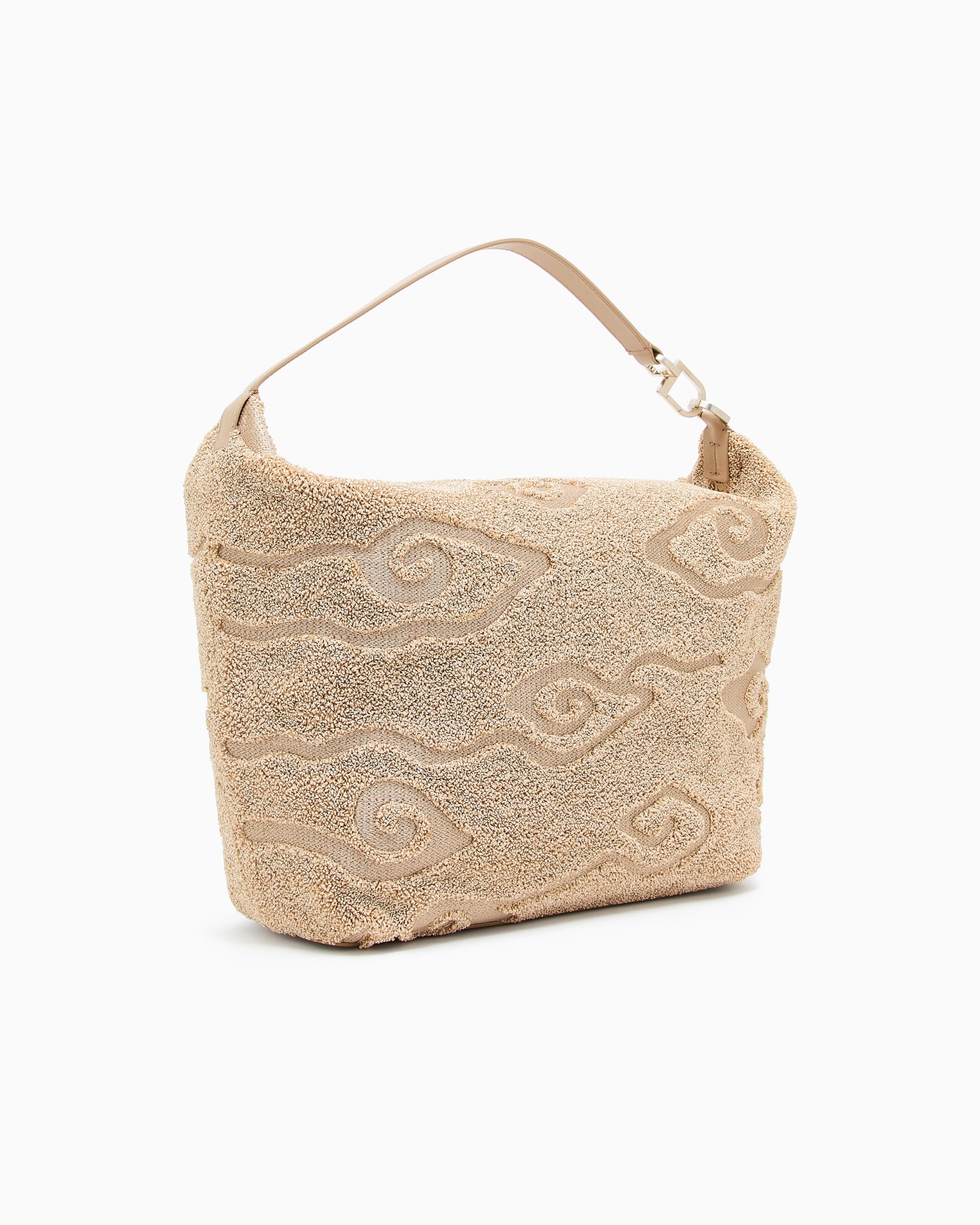 Grand sac hobo la Prima Soft en raphia et cuir Diapositive 1