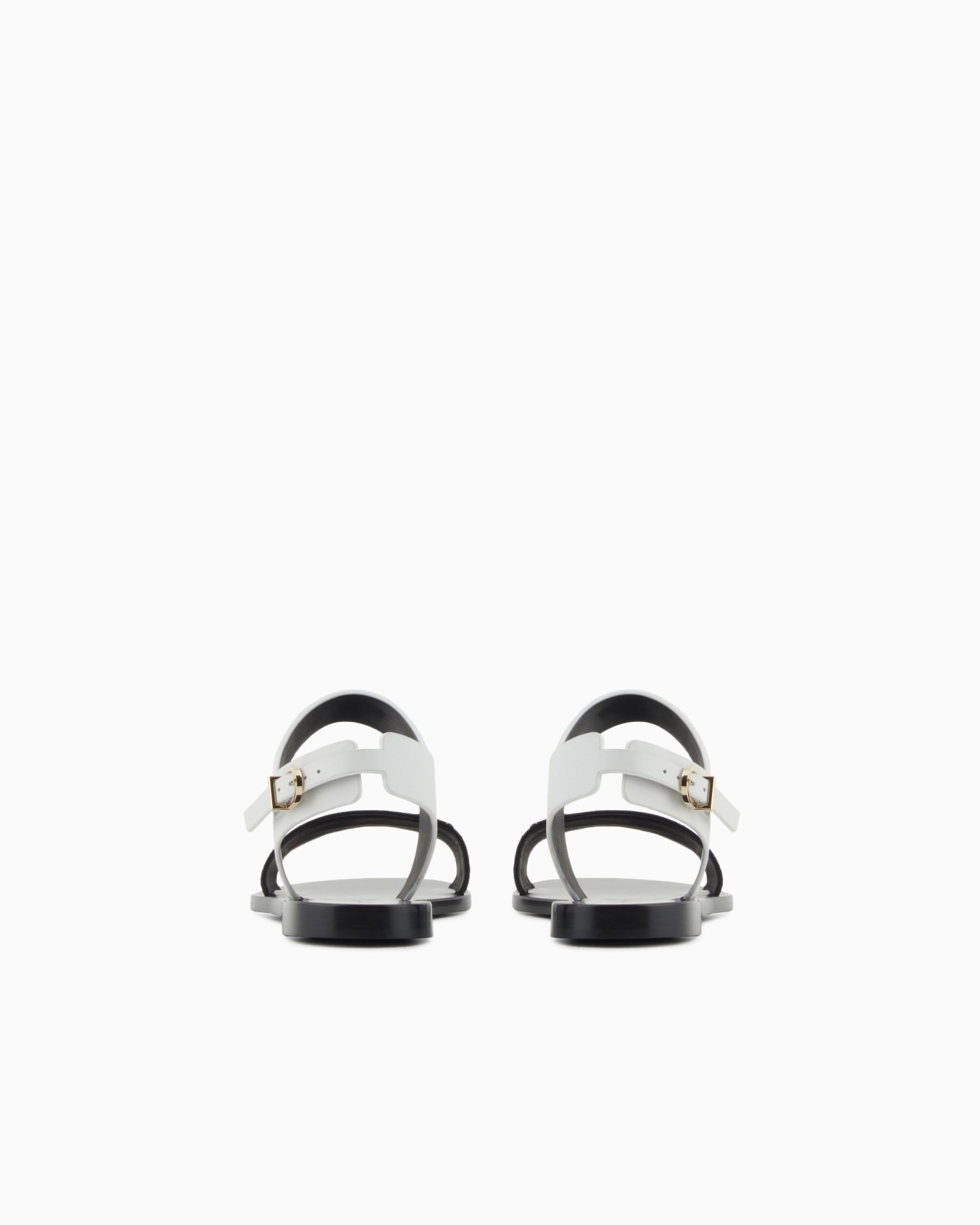 Sandales plates en cuir et tissu Diapositive 3