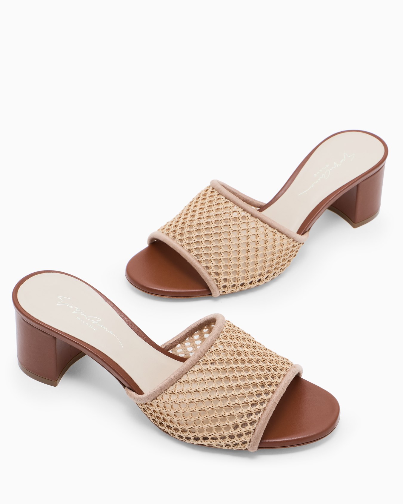 Sandales à talons en tissu ajouré Diapositive 4