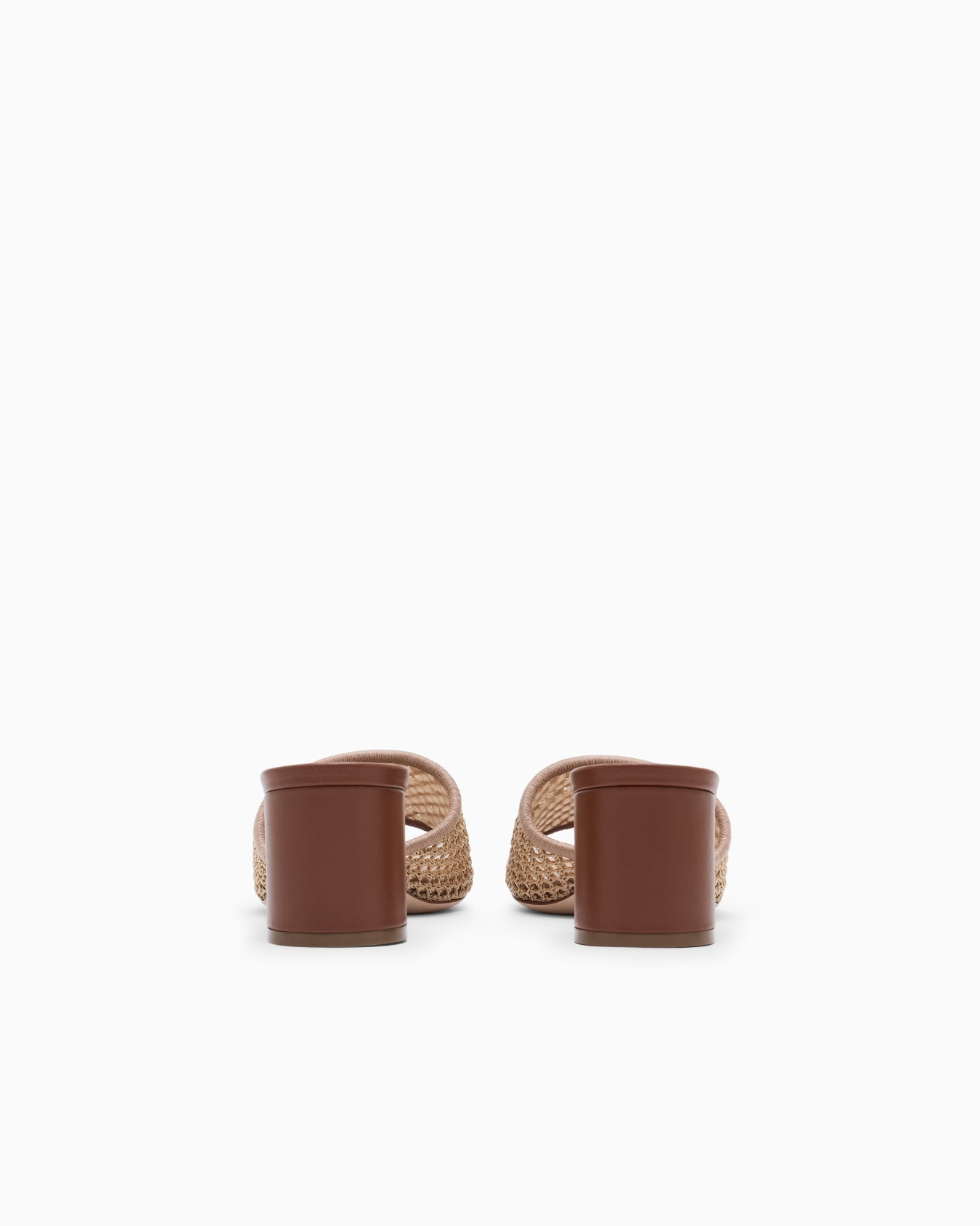 Perforated fabric heeled sandals Slide 3