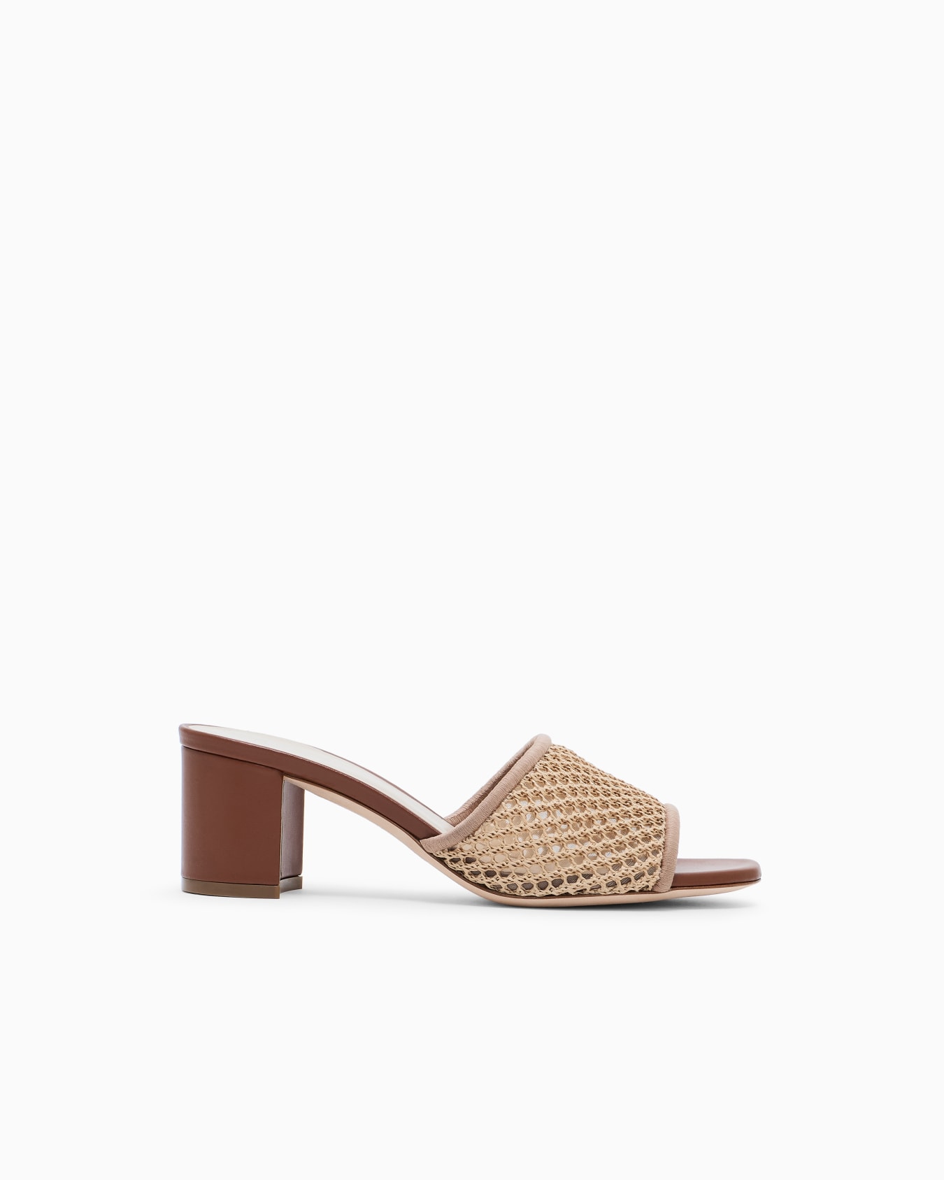 Sandales à talons en tissu ajouré Diapositive 0