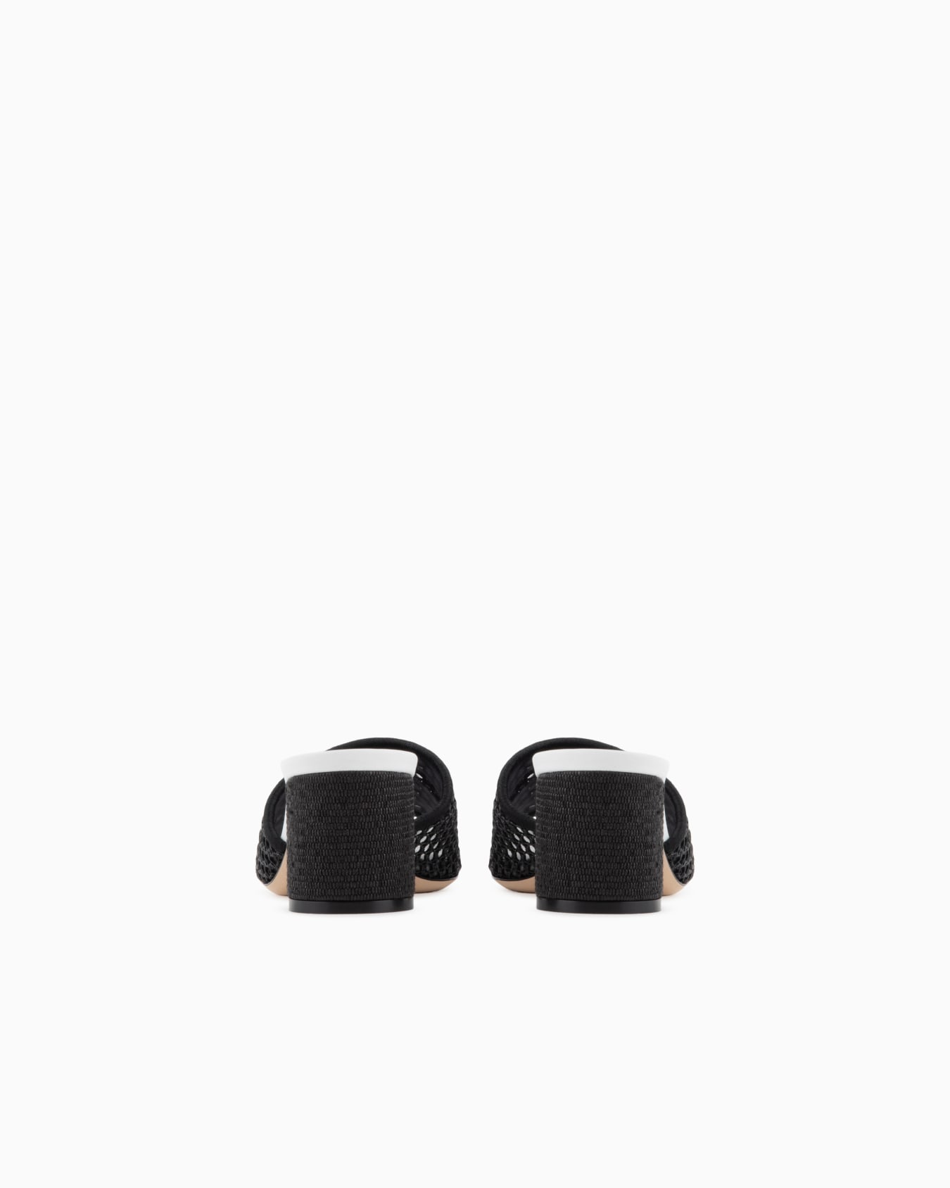 Perforated fabric heeled sandals Slide 3