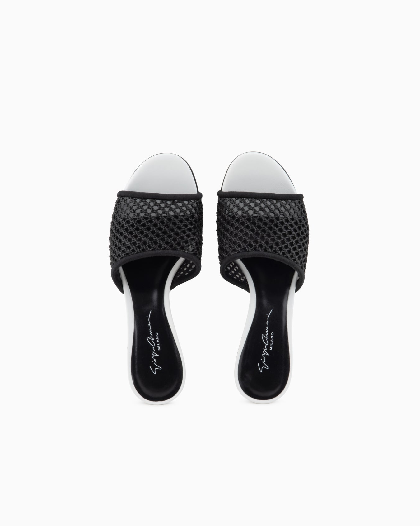 Perforated fabric heeled sandals Slide 2