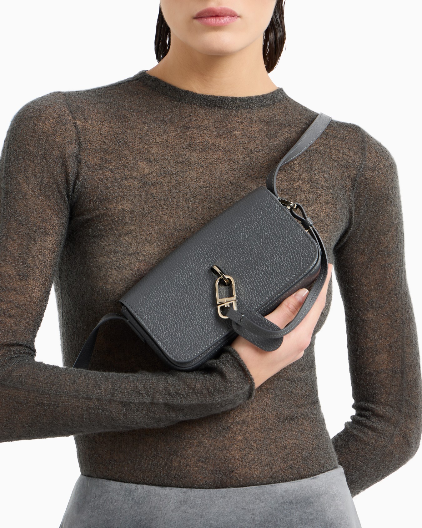 Sac à bandoulière mini en cuir grainé Diapositive 5