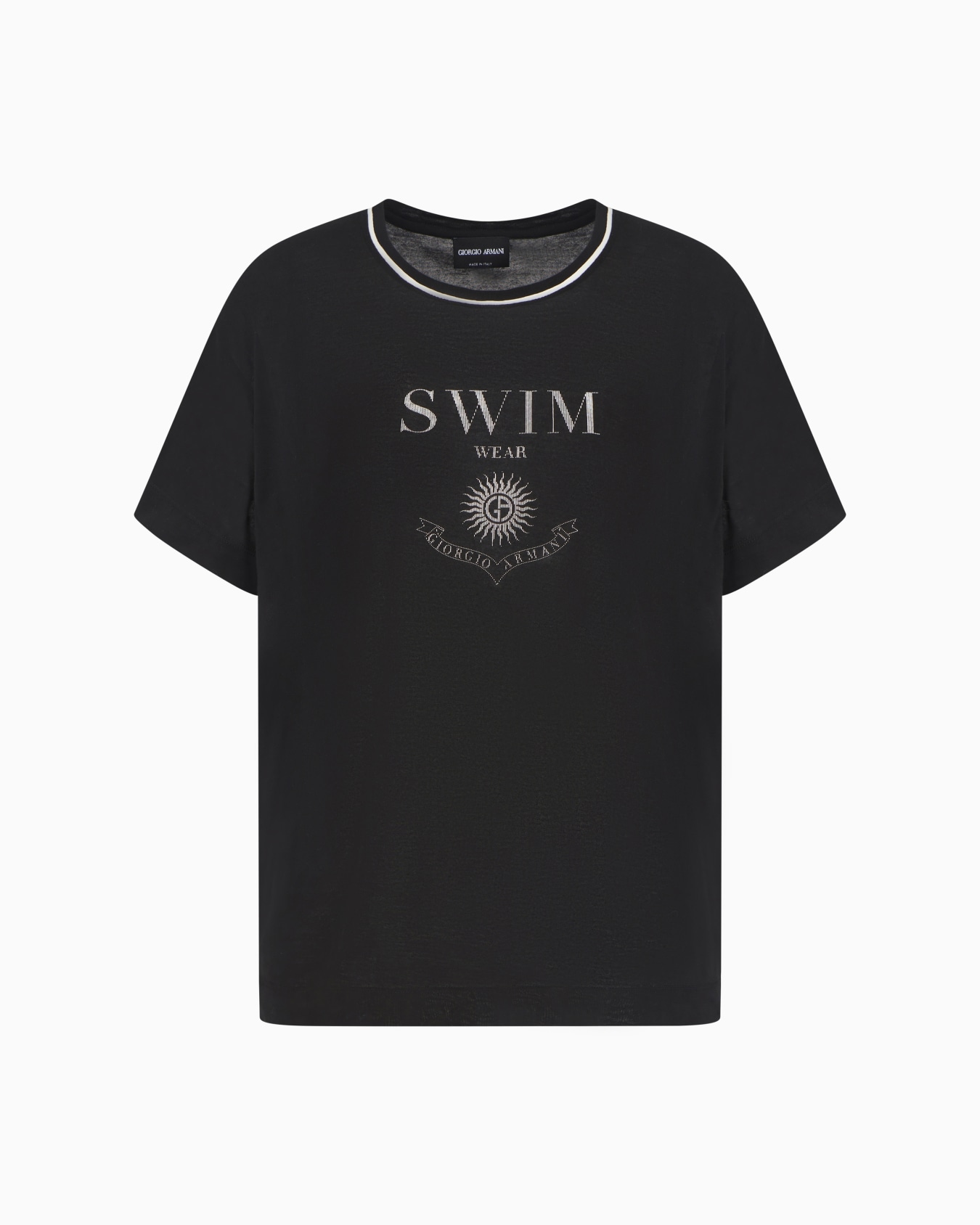 Printed silk and Lyocell crew-neck T-shirt Slide 0