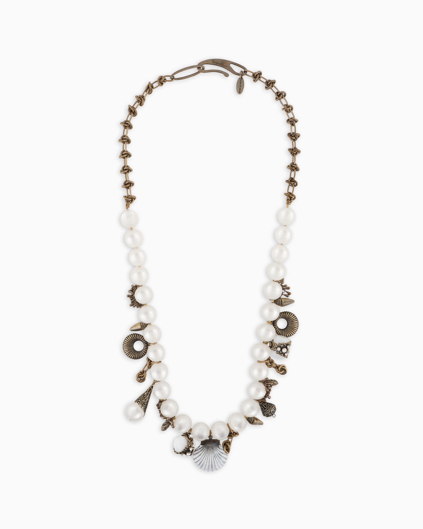 Collier ras de cou en résine et pendentifs en laiton Diapositive 0