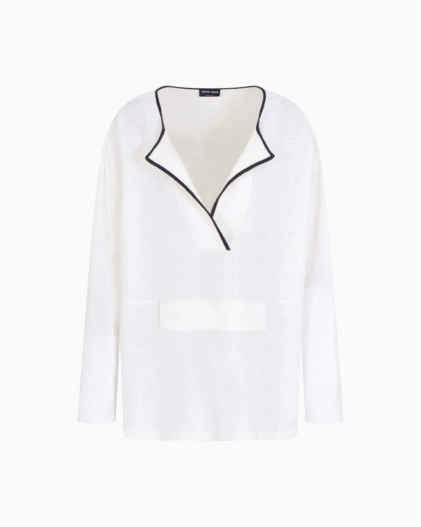 Linen and silk polo shirt Slide 0