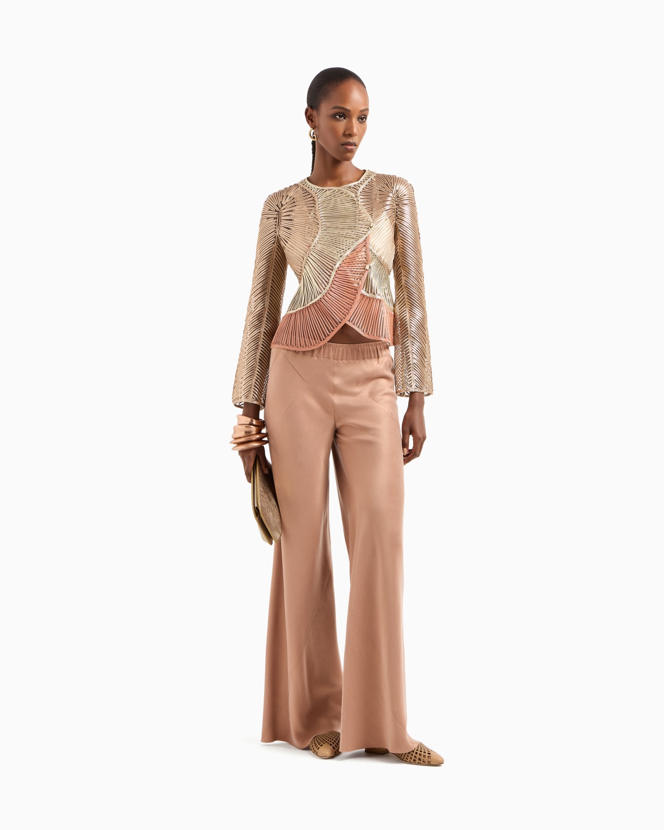 Pearlised nappa-leather jacket Slide 1