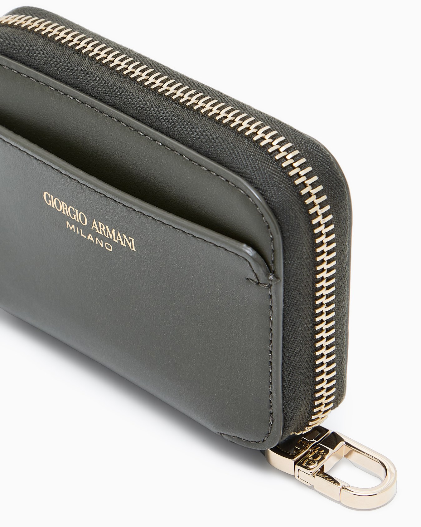 Leather mini wraparound-zip wallet Slide 3