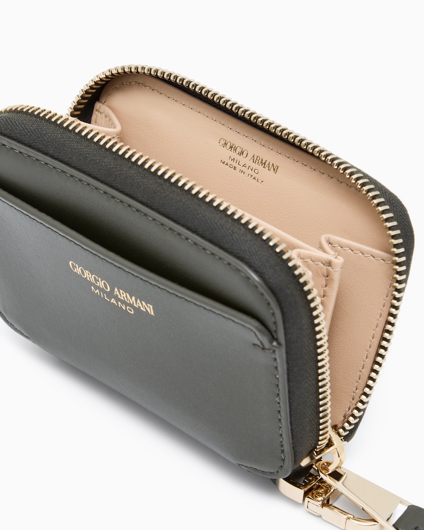 Leather mini wraparound-zip wallet Slide 2