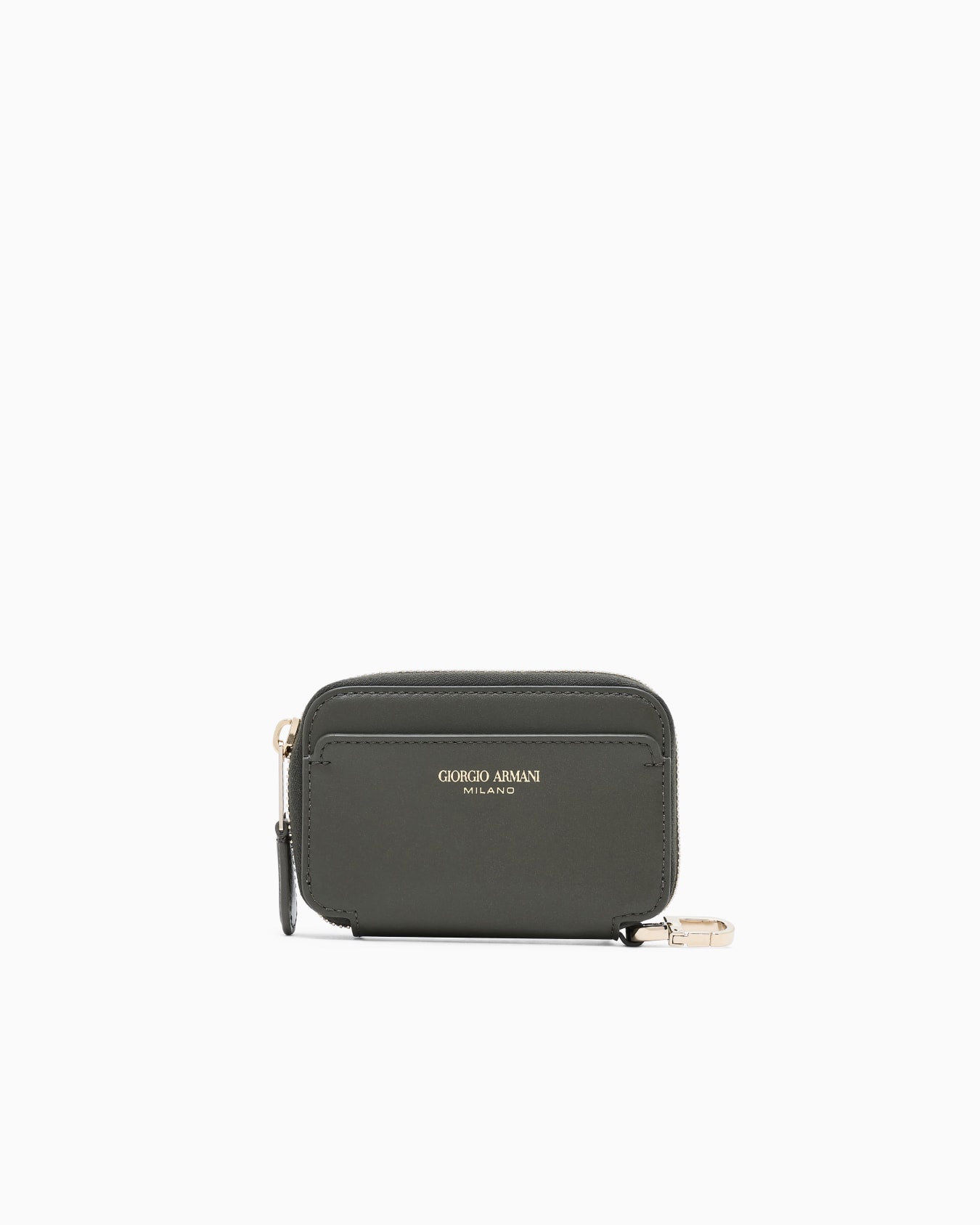 Leather mini wraparound-zip wallet Slide 0