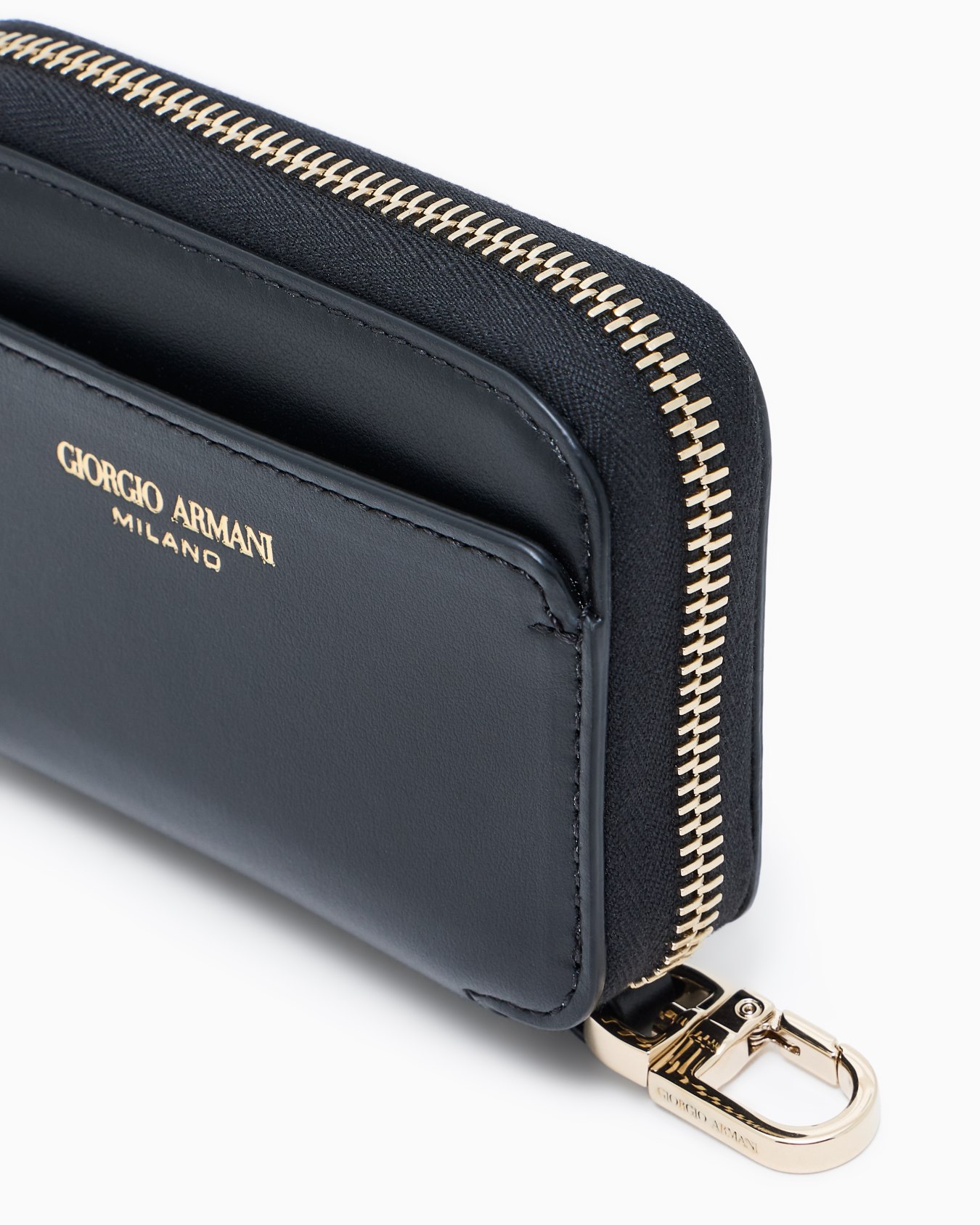 Leather mini wraparound-zip wallet Slide 3