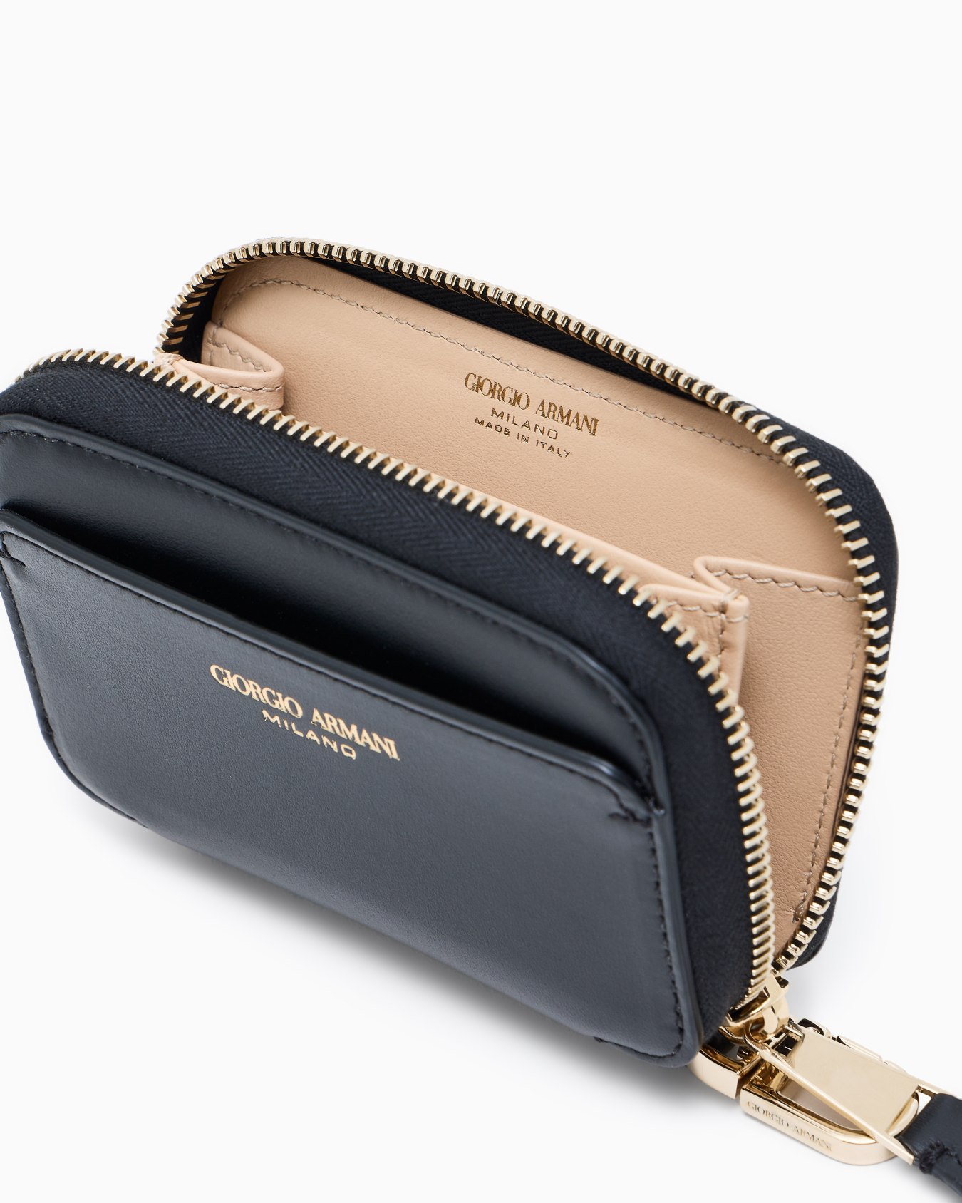 Leather mini wraparound-zip wallet Slide 2