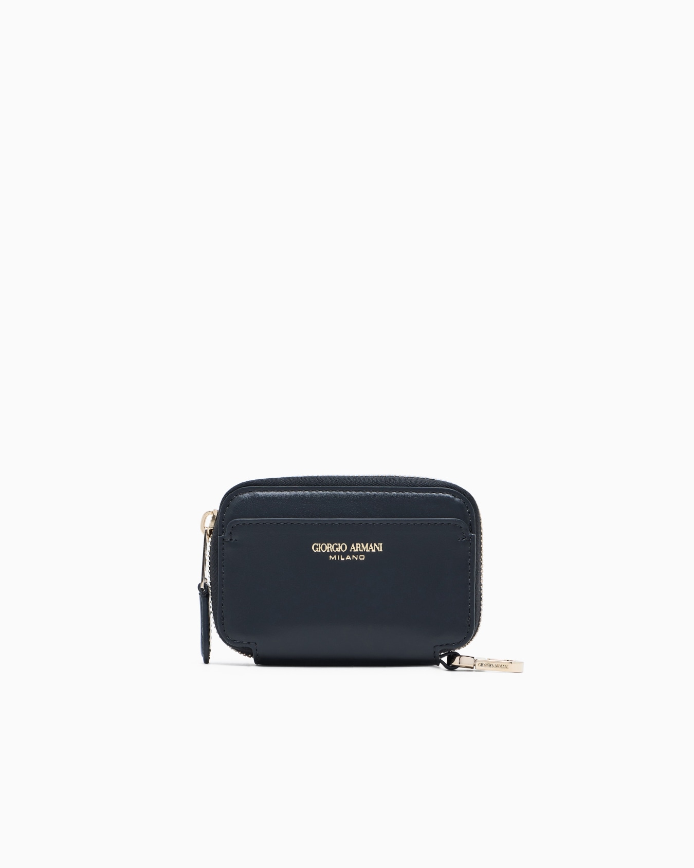 Leather mini wraparound-zip wallet Slide 0
