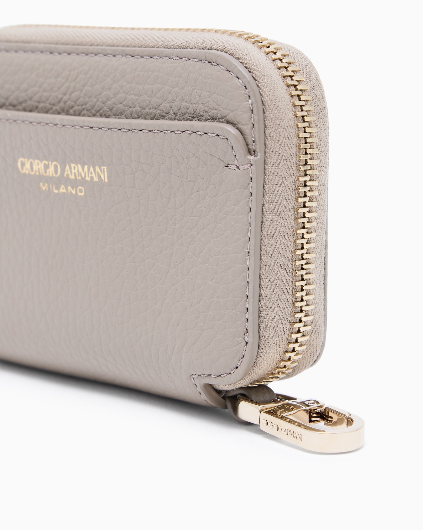Leather mini wraparound-zip wallet Slide 3