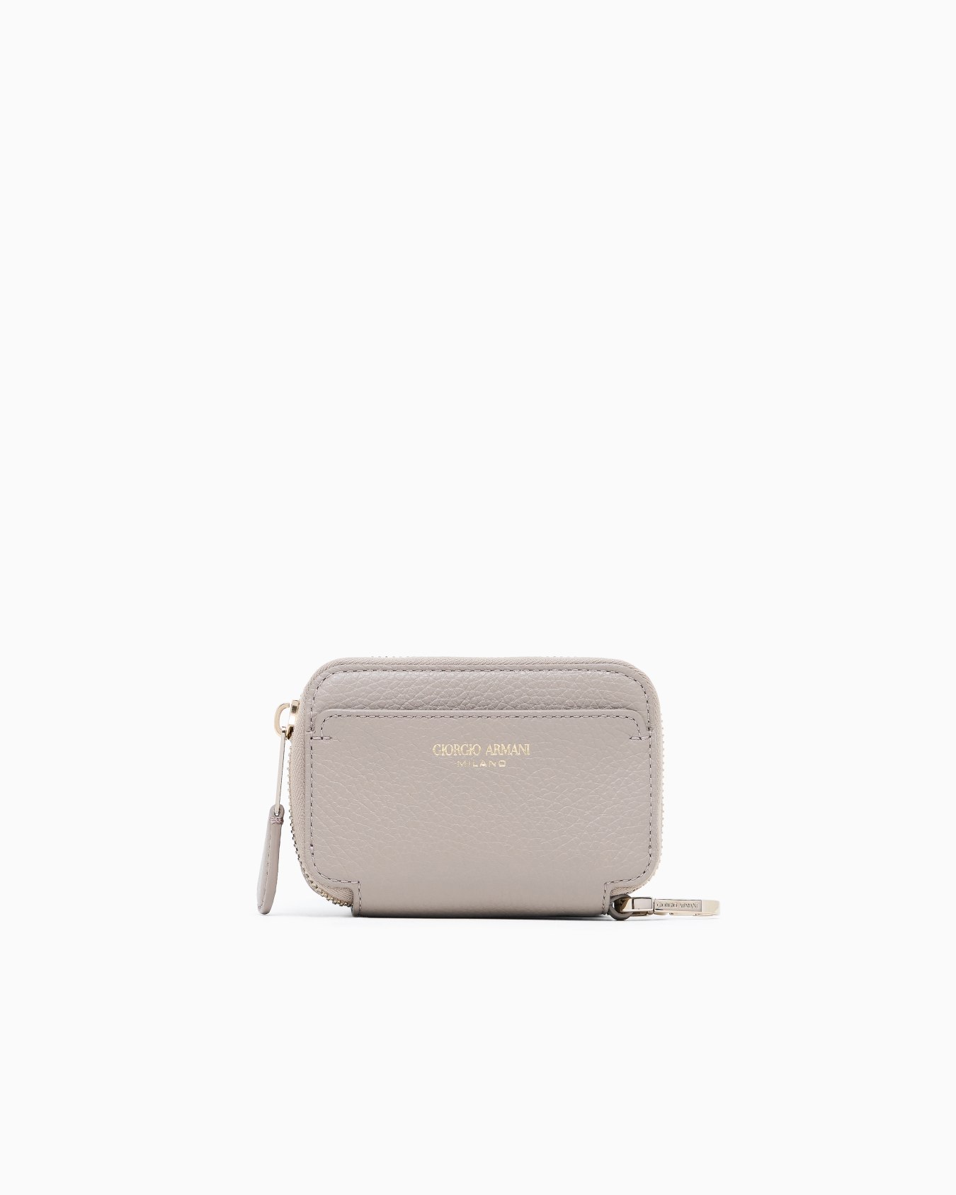 Leather mini wraparound-zip wallet Slide 0