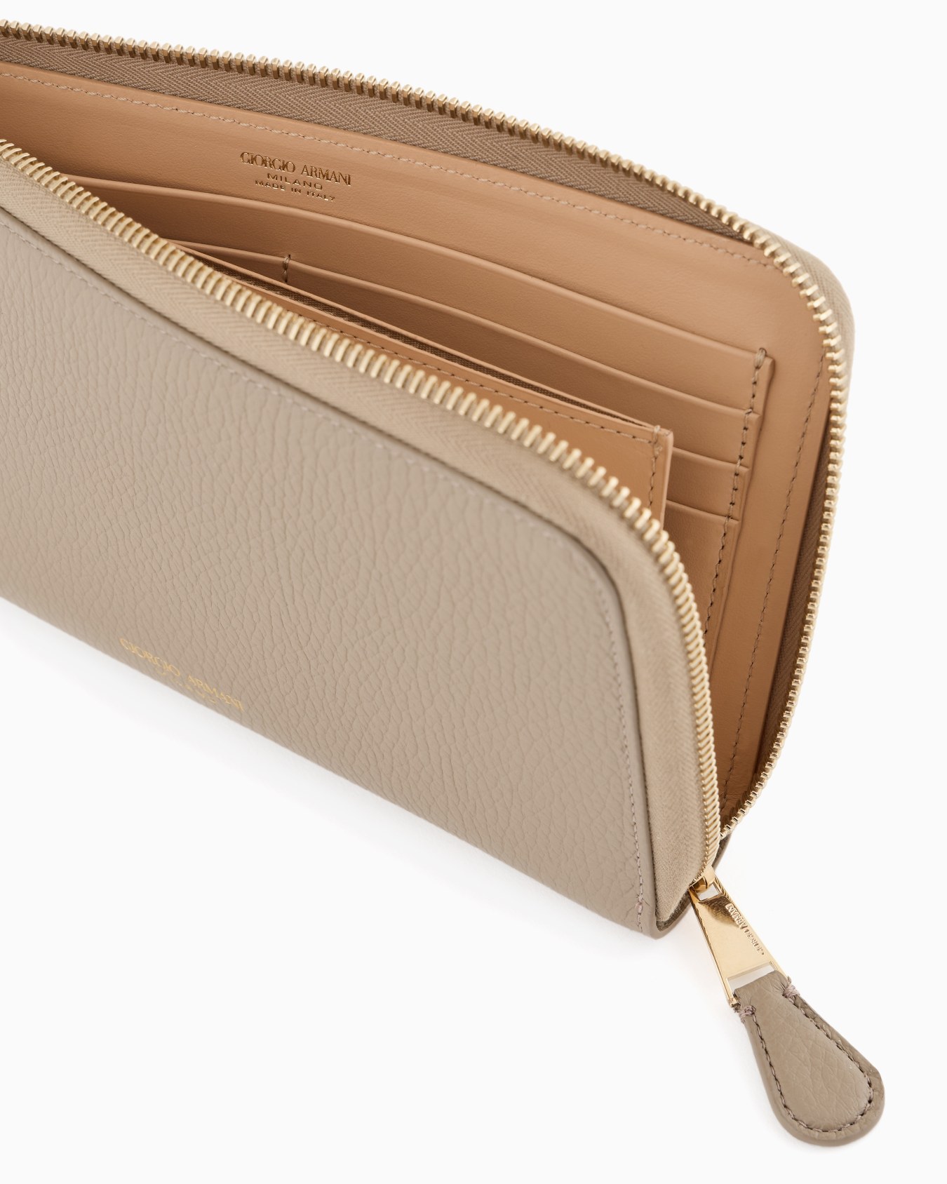 Pebbled leather wallet with wraparound zip Slide 2