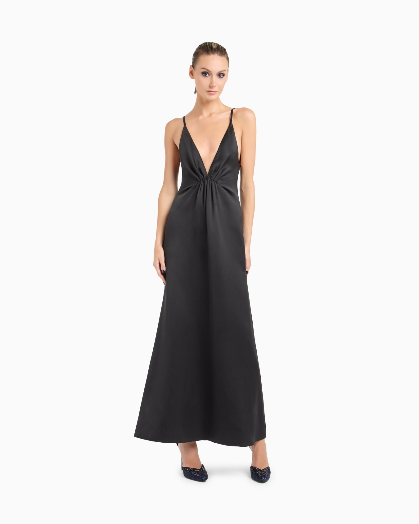 Glitter silk satin long dress Diapositiva 3