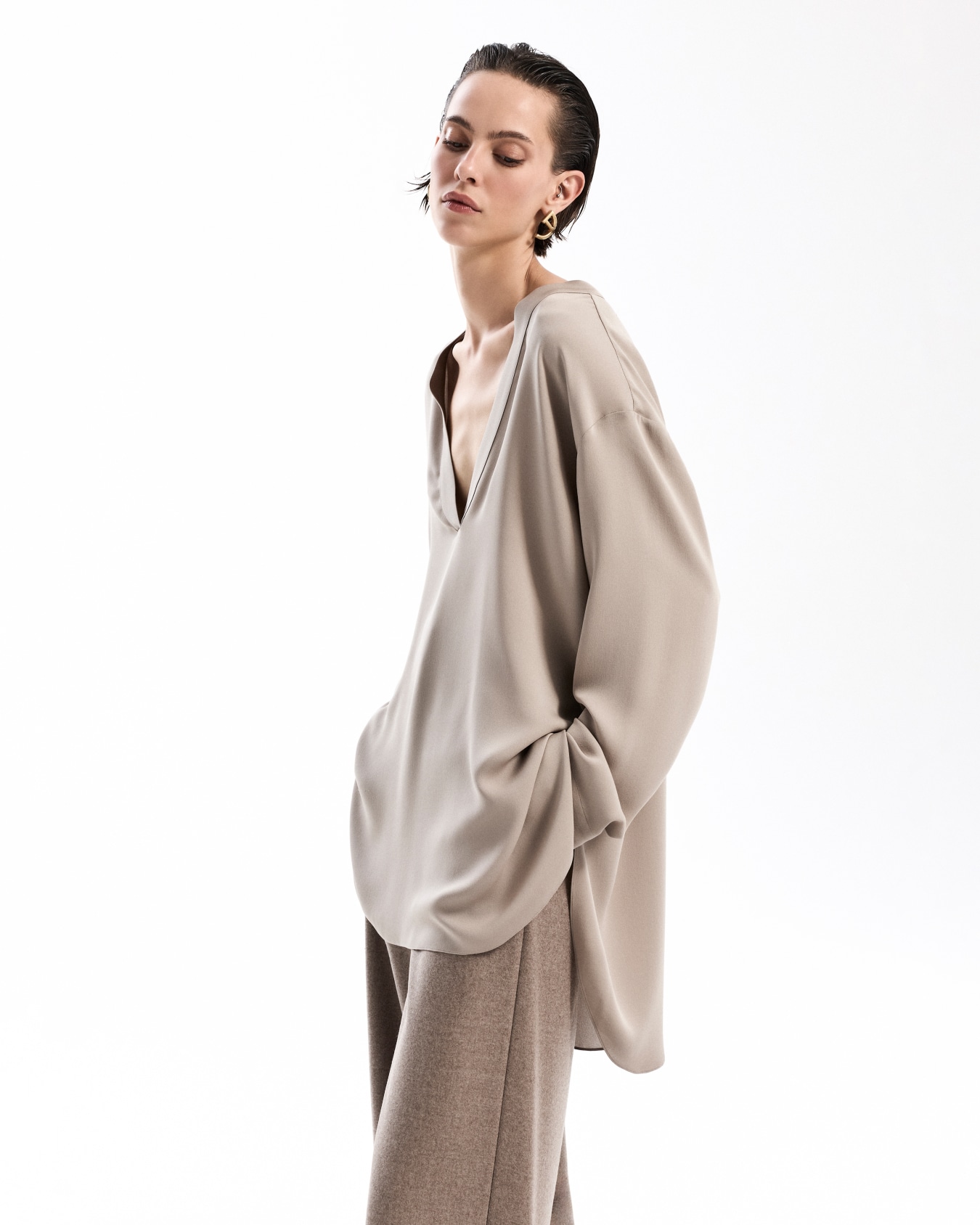 Blouse in triple silk georgette Slide 6