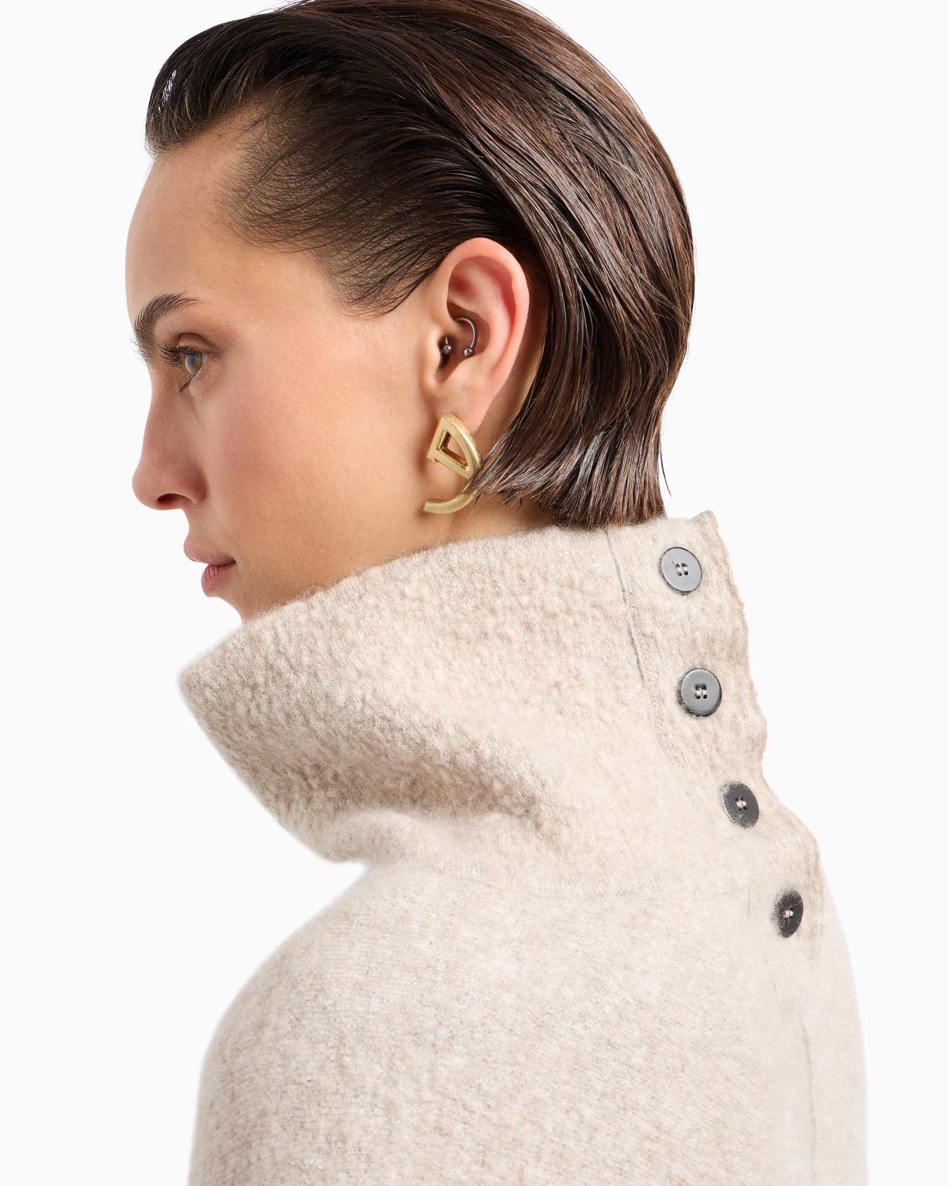 Viscose, cashmere and silk mock-neck jumper Diapositiva 5