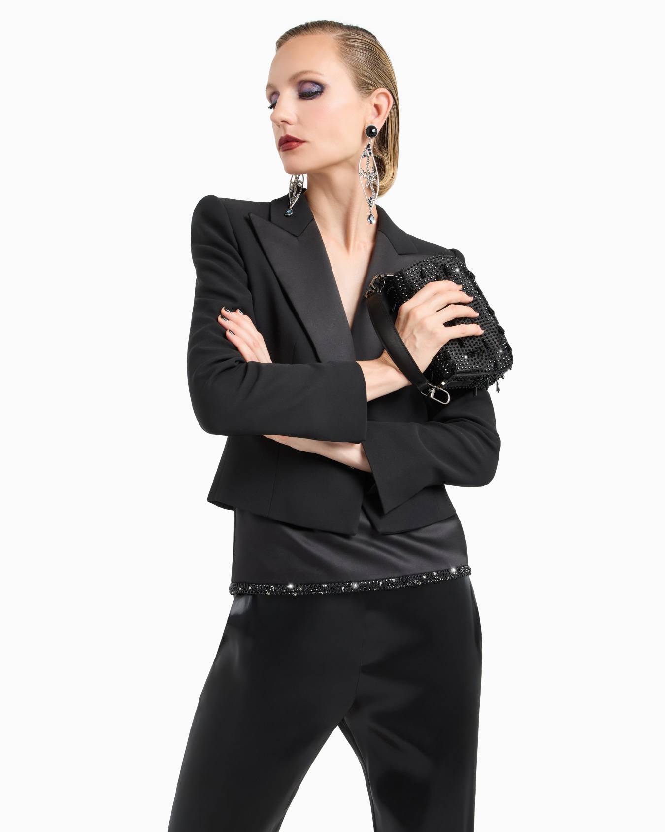 Fluid silk straight trousers Diapositiva 5