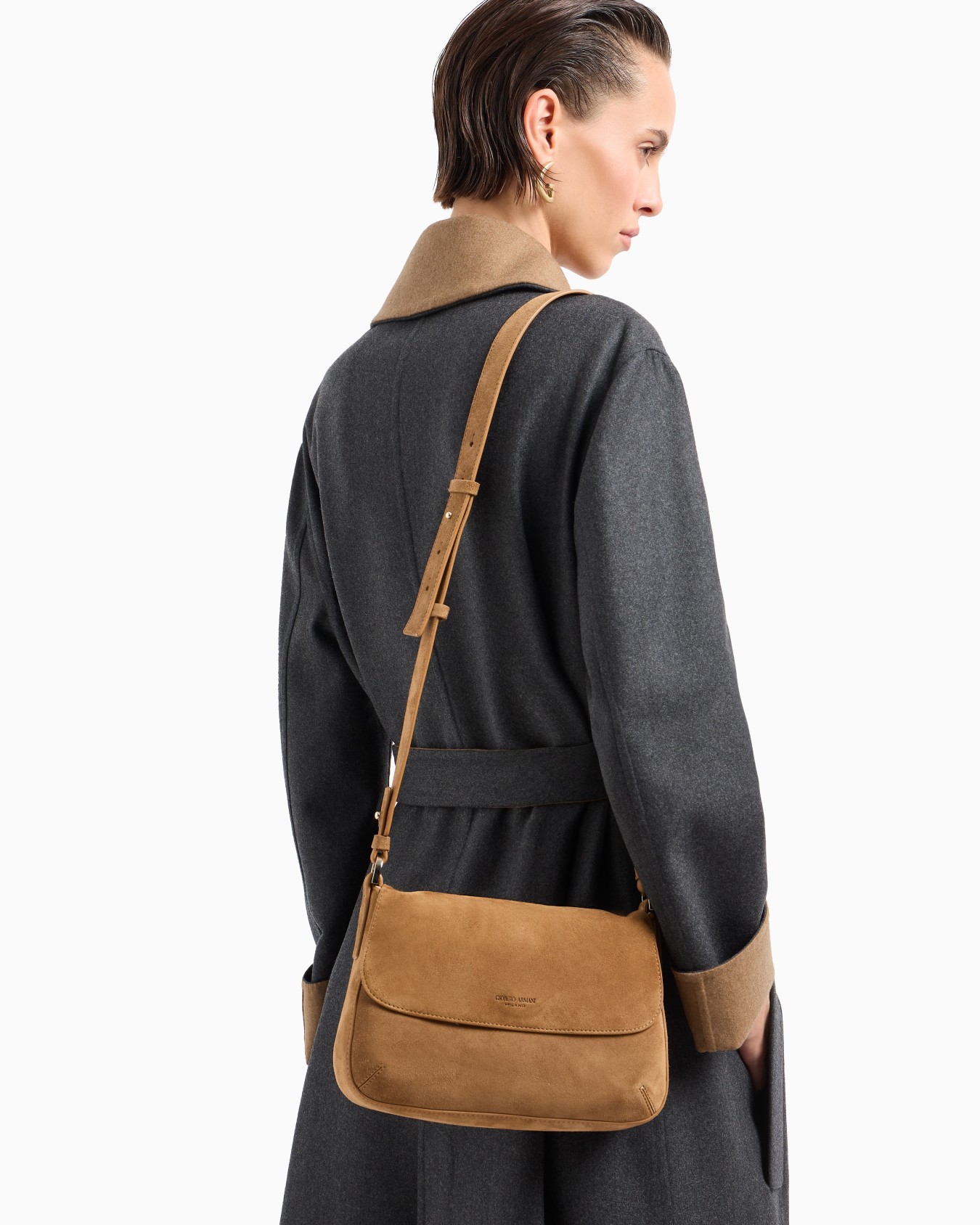 Small la Prima Soft suede handbag  Slide 6