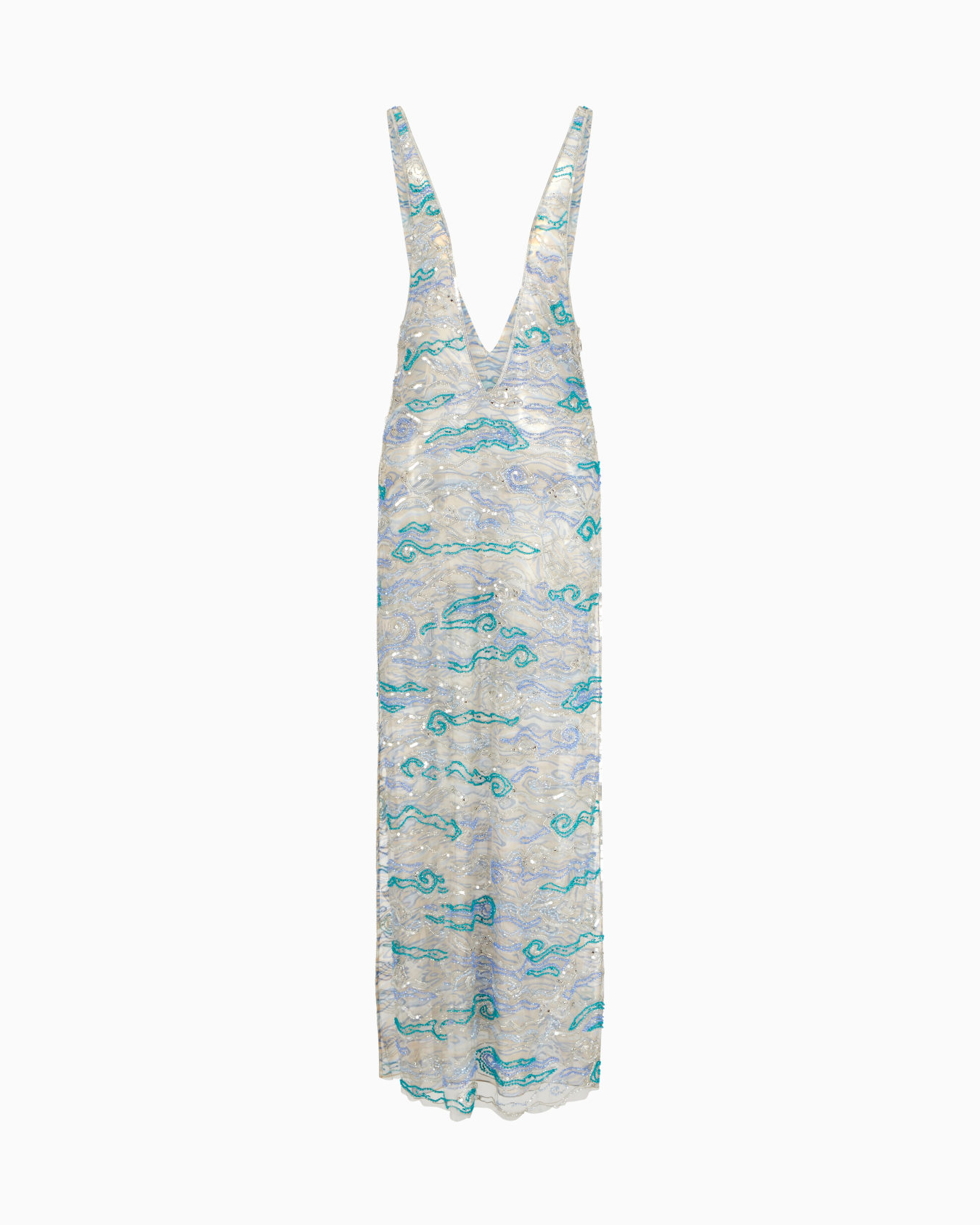 Robe longue en soie brodée Diapositive 0