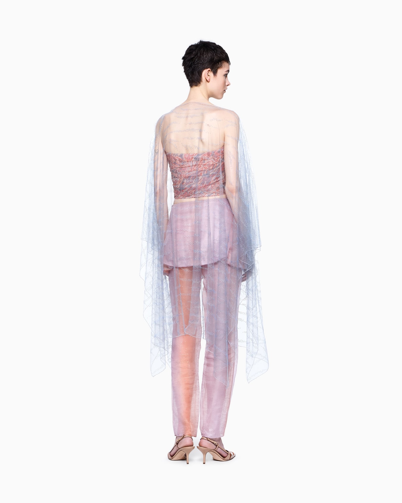 Embroidered tulle cape Slide 2
