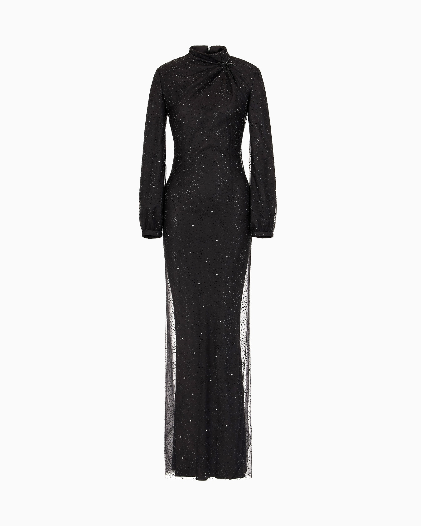 Silk long dress with rhinestone embroidery Diapositiva 0