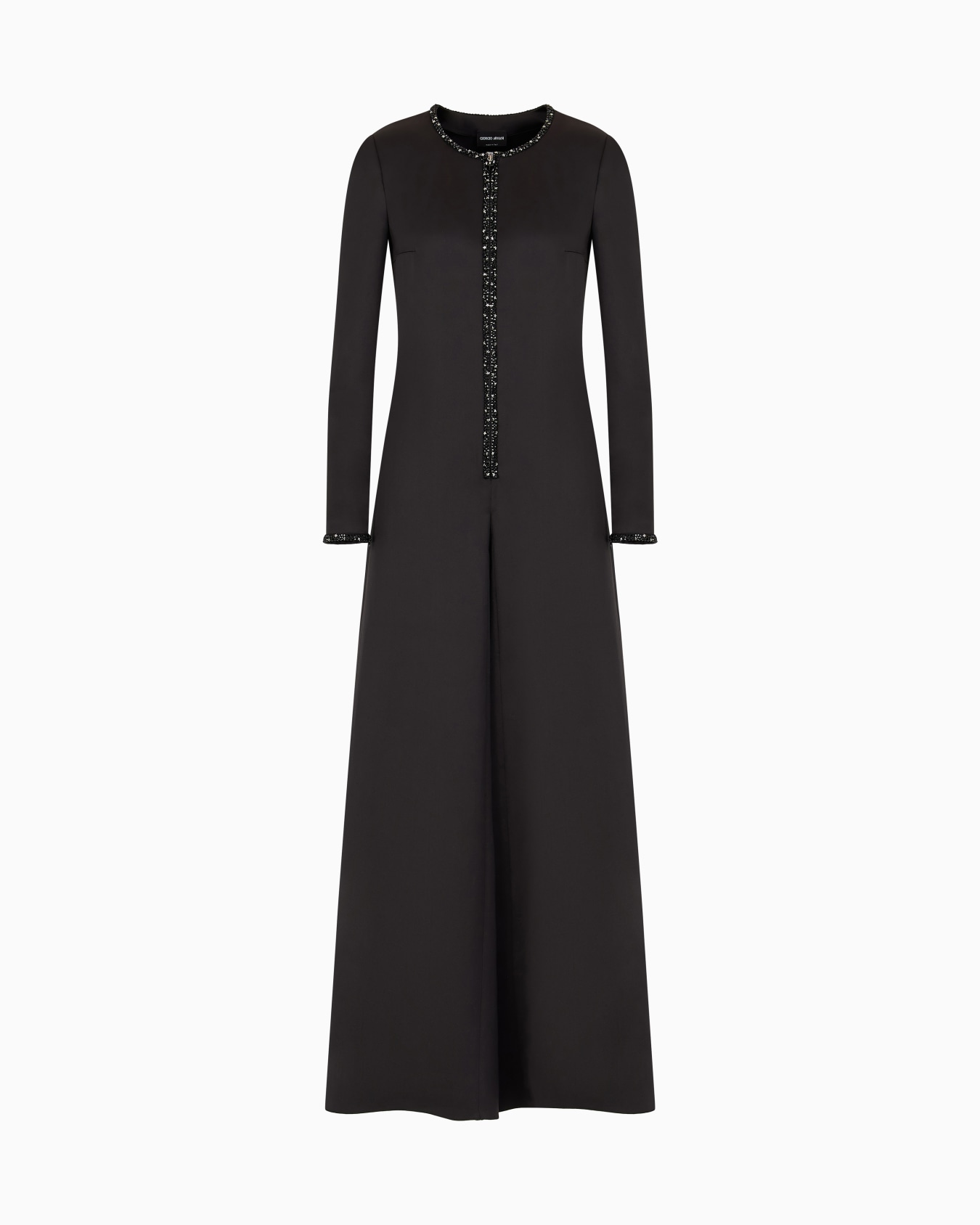Silk jumpsuit with embroidered details Slide 0